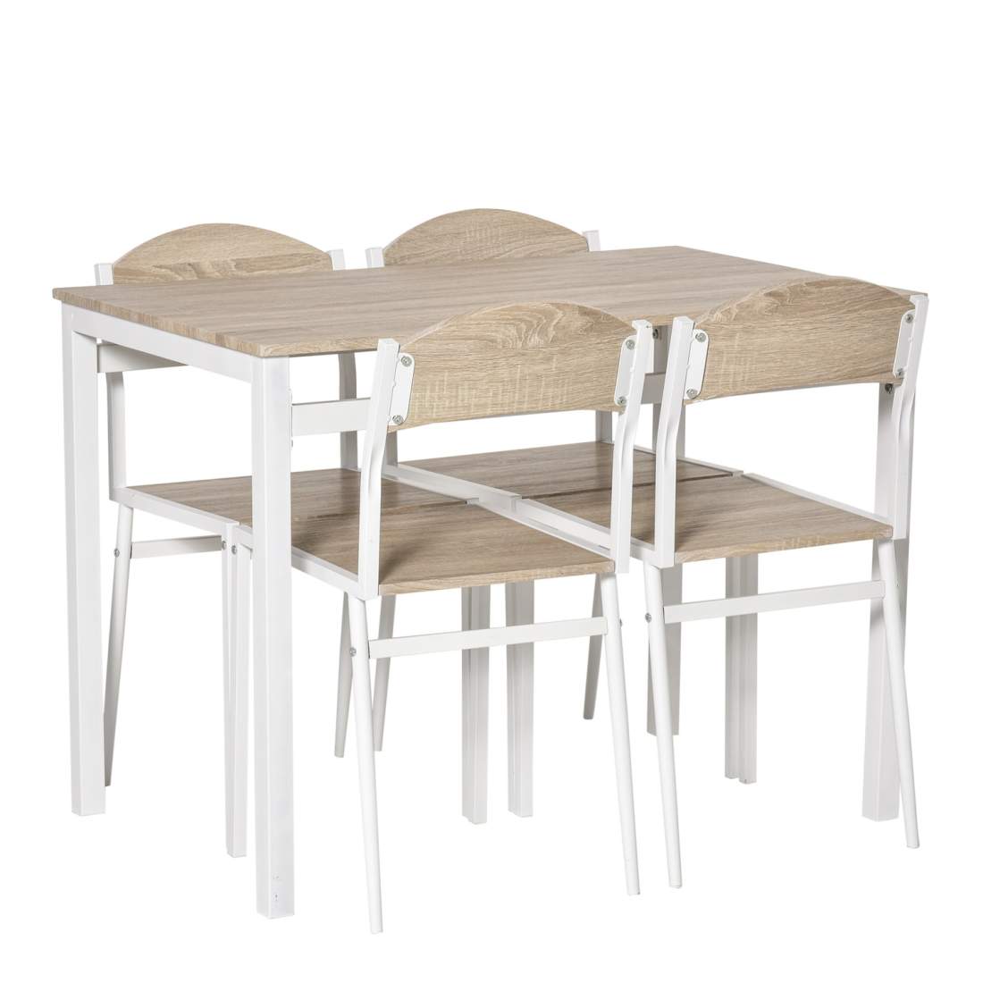 Matgrupp 5-delad i MDF och Metall, Grå/Vit | Hem & Hobby | Pryloteket