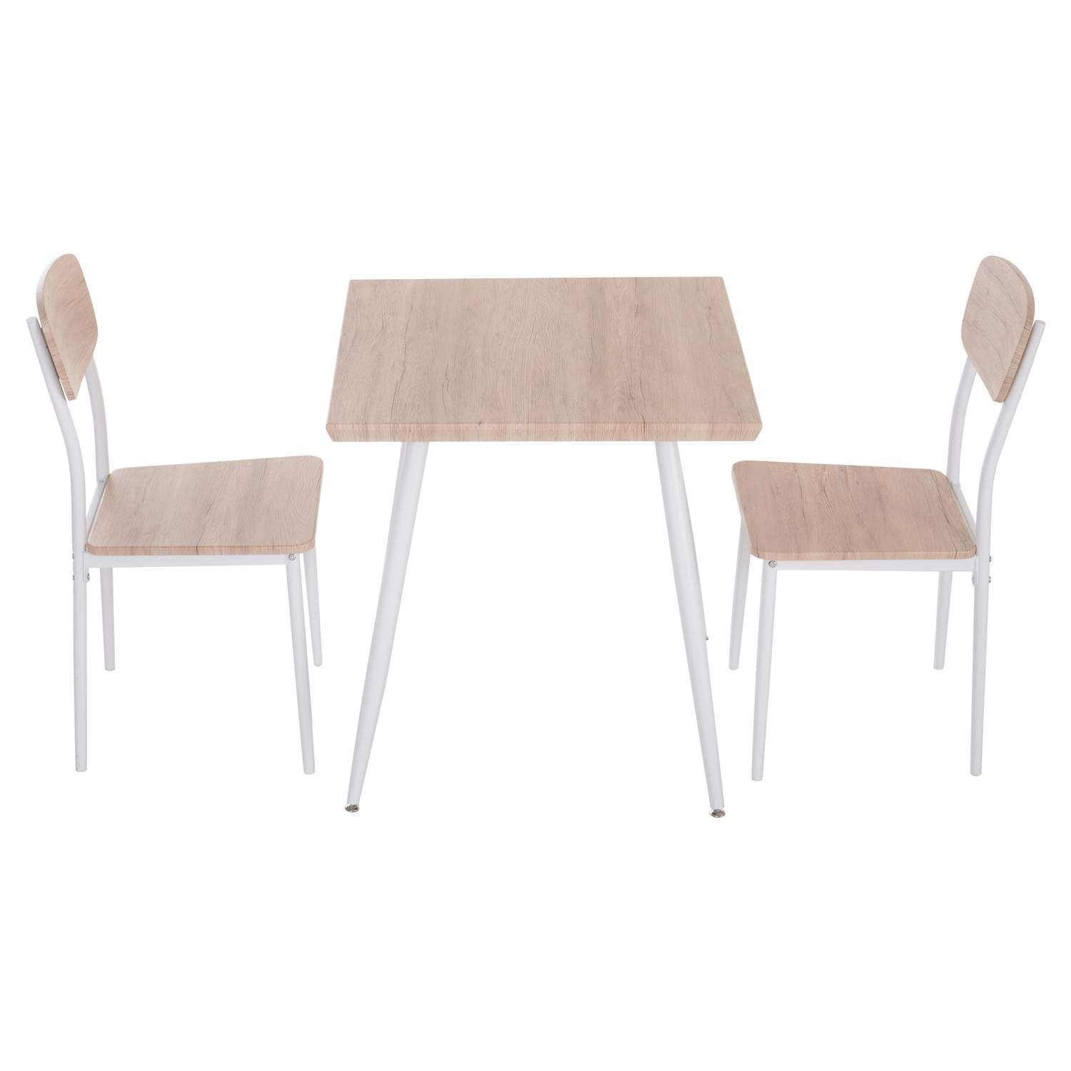 Spisebordssæt 3-delt MDF/Metal Træ/Hvid