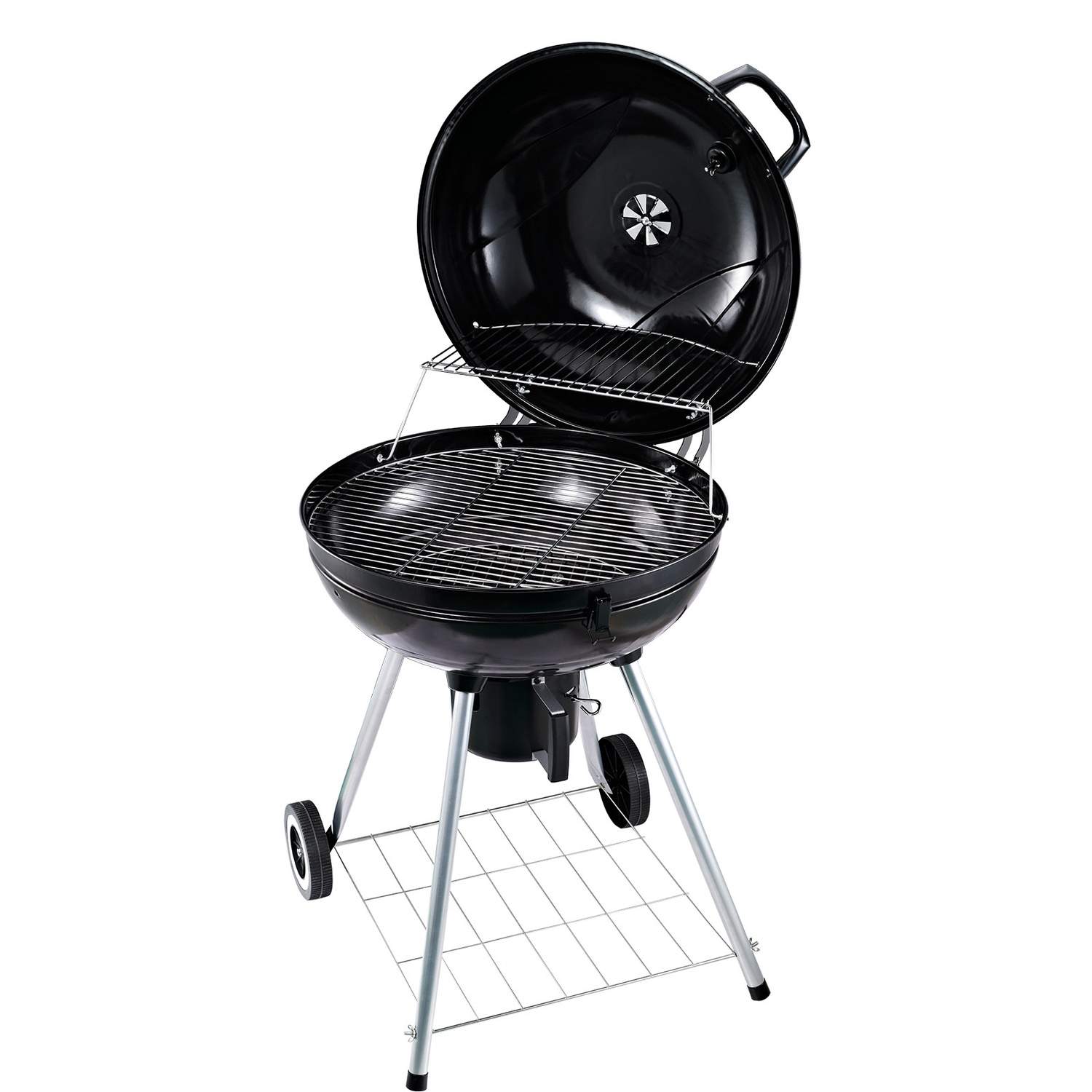 Rund sort grill med askefanger, 57x94 cm
