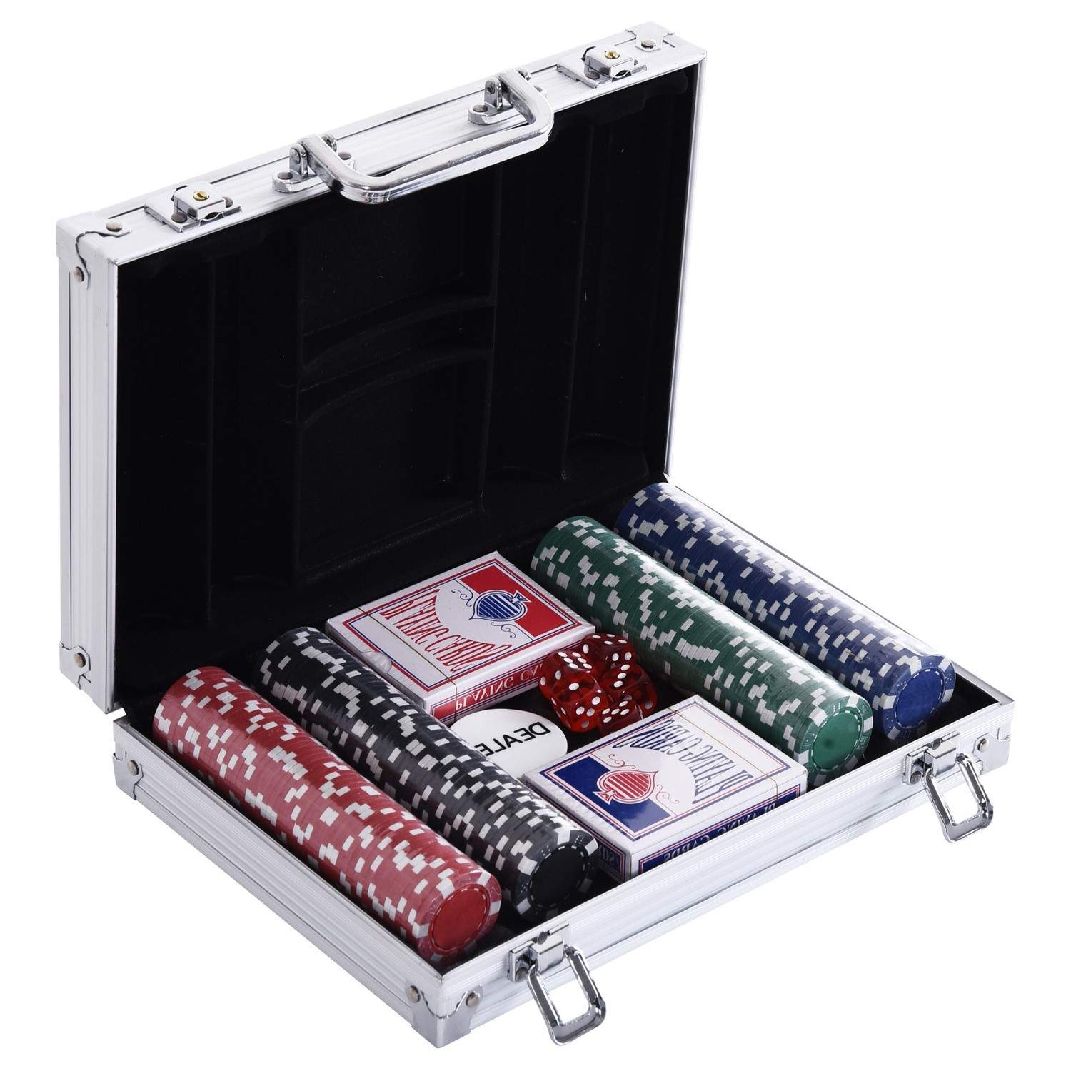Pokercase 200 chips og tilbehør til spilleaftener
