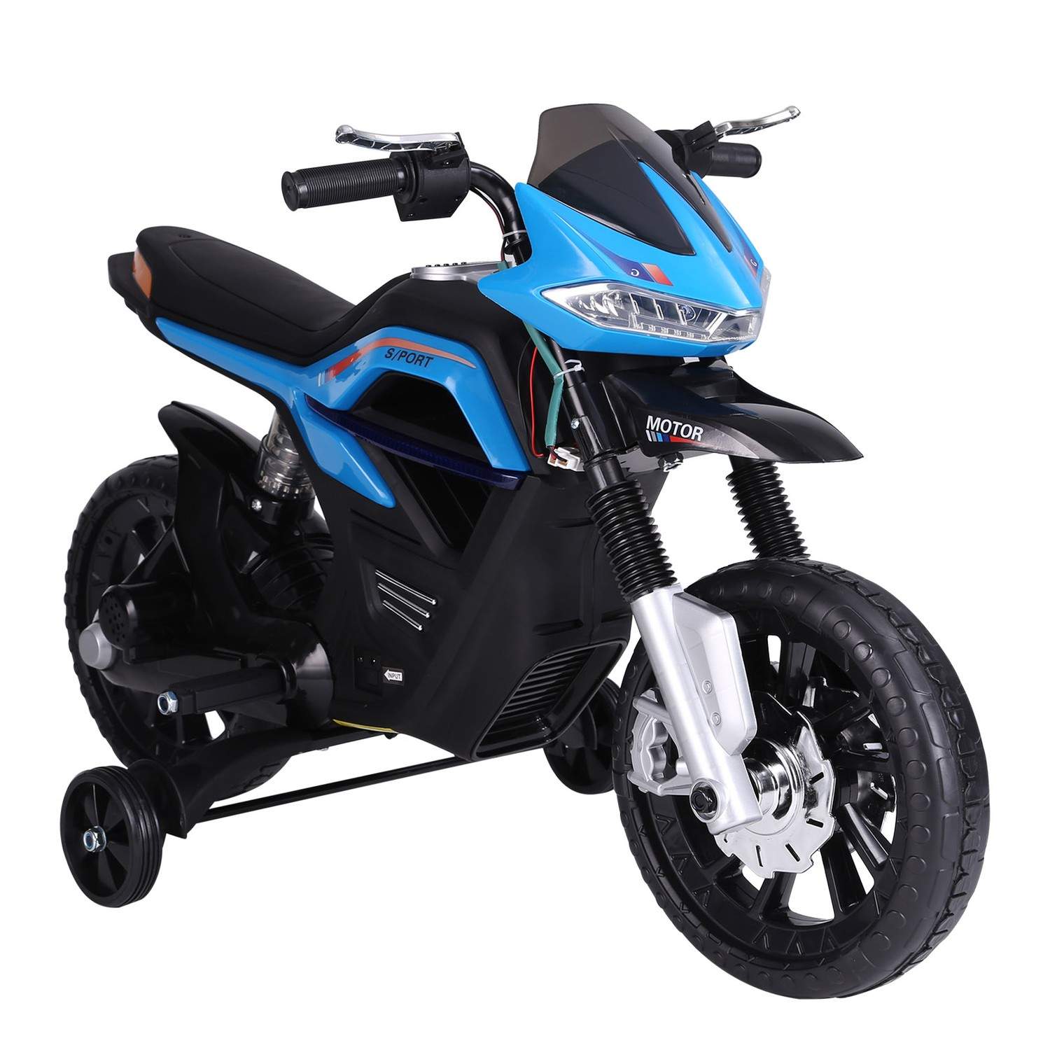 Børnemotorcykel 3-6 år med MP3 og træningshjul