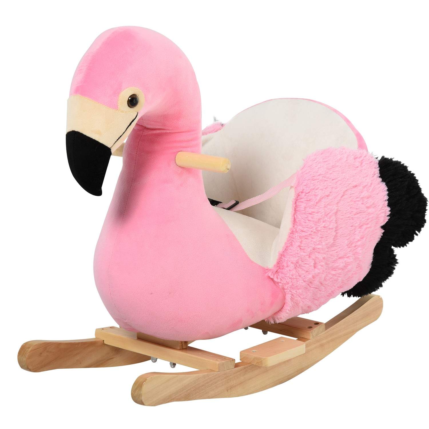 Gyngehest Flamingo plys med sikkerhedsbælte