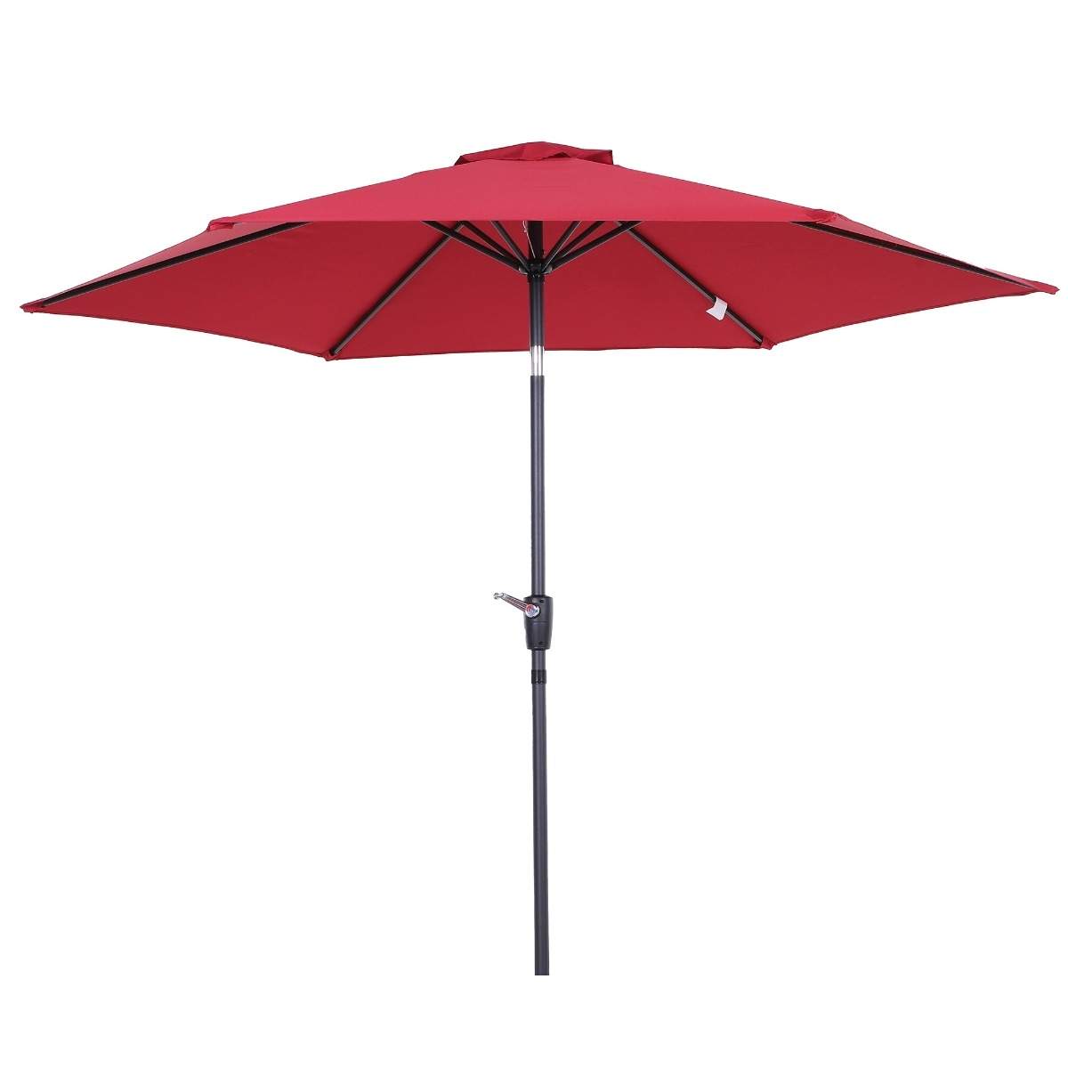 Rød foldbar parasol med håndsving, aluminium