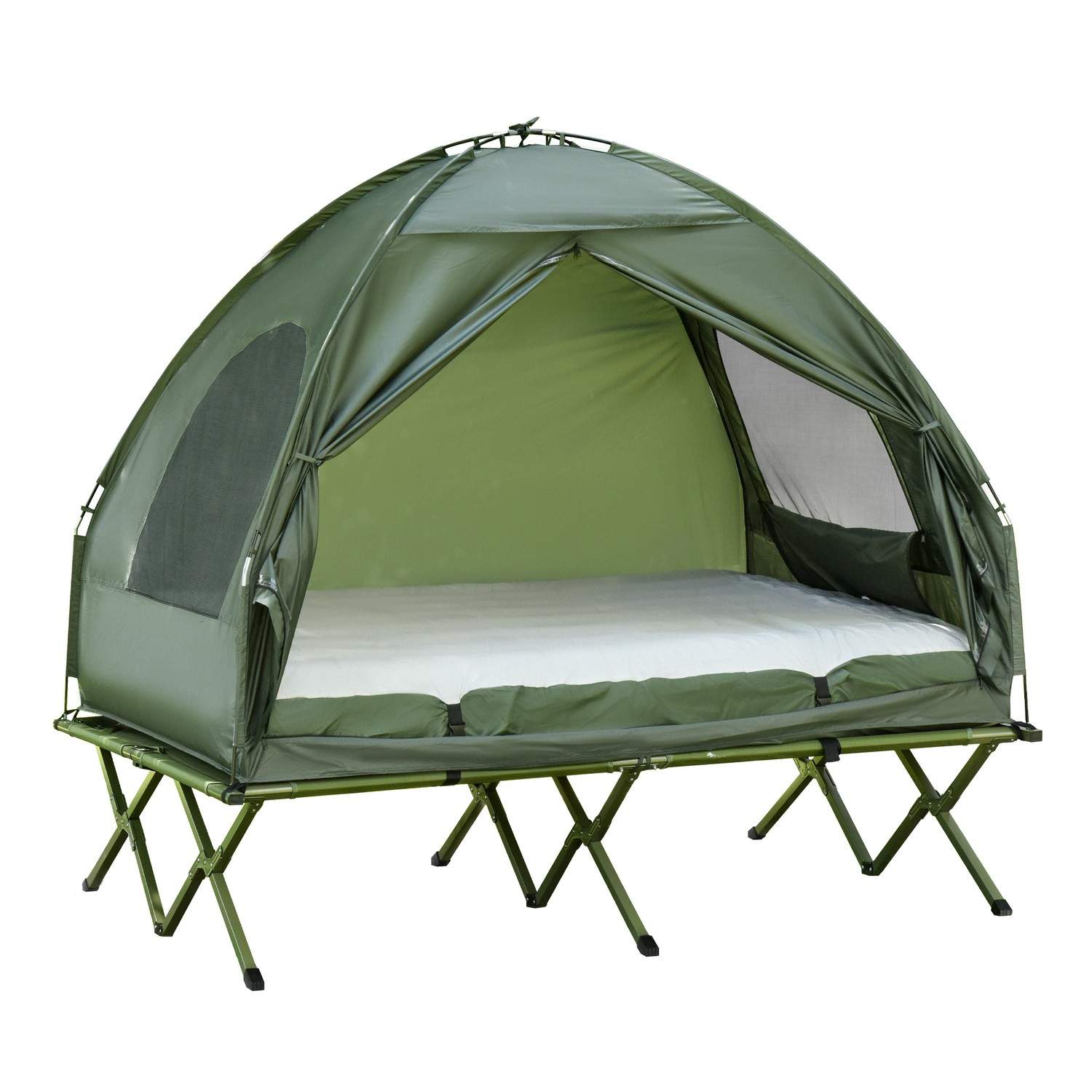 Grøn Camping Bed & Telt med luftmadras