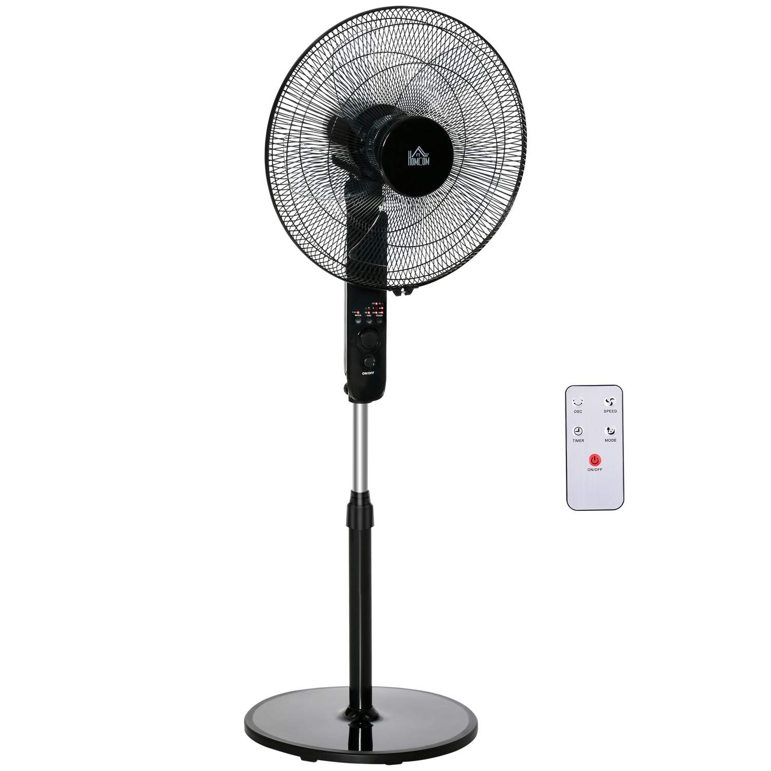 Højdejusterbar piedestalventilator med fjernbetjening