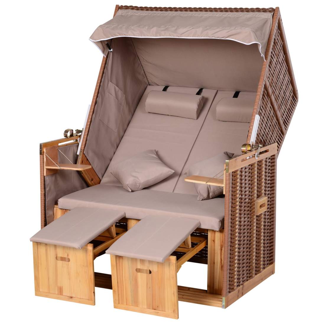 Beige Strandstol Set med Bord och Pall | Hem & Hobby | Pryloteket