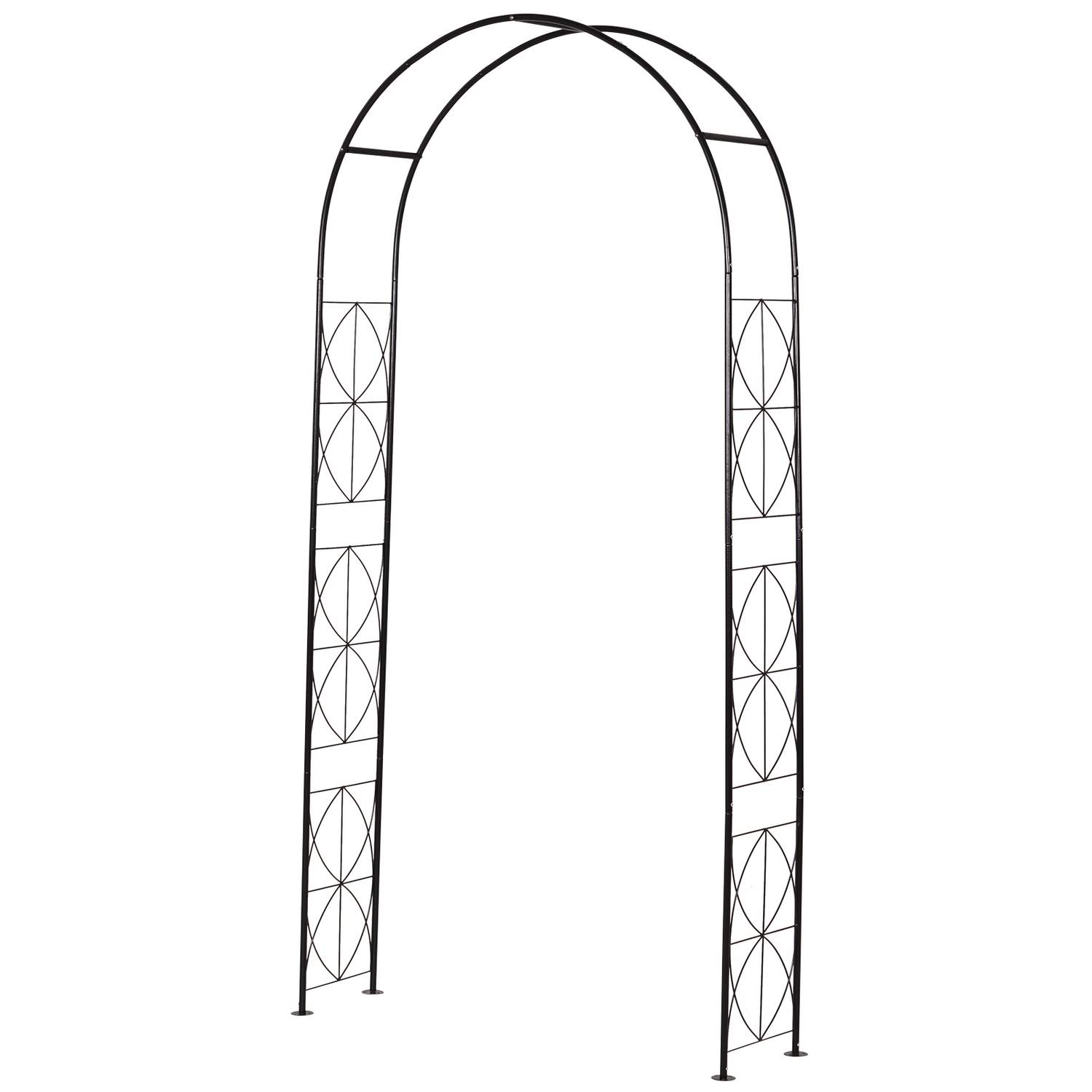 Sort Metal Trellis Havebue 114x30x230 cm