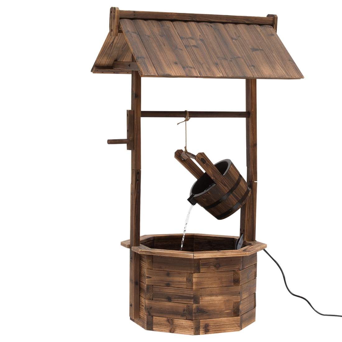 Justerbar Trädgårdsfontän i Massivt Trä, Brun | Hem & Hobby | Pryloteket