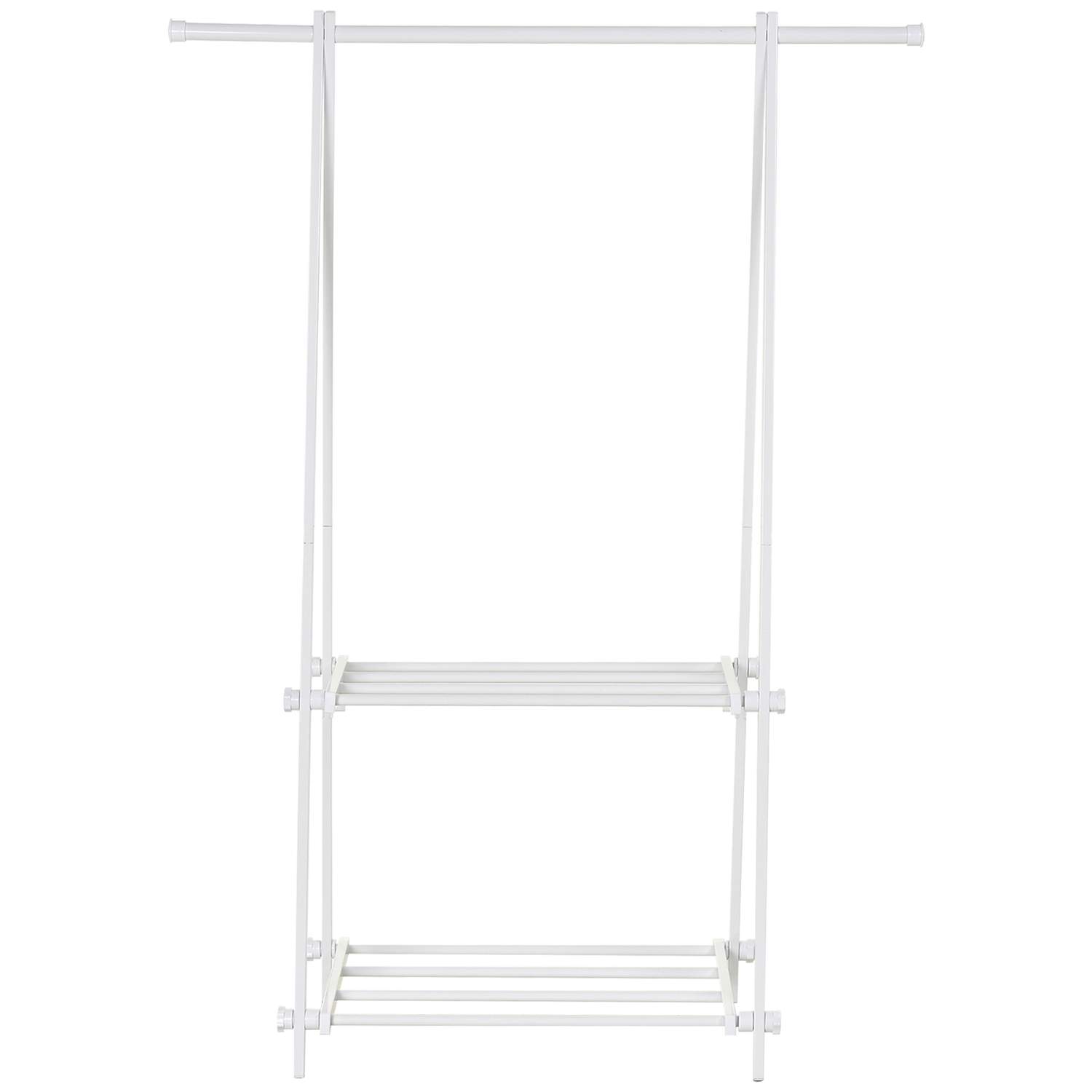 Vit Klädställning med Skoställ i Stål | Hem & Hobby | Pryloteket