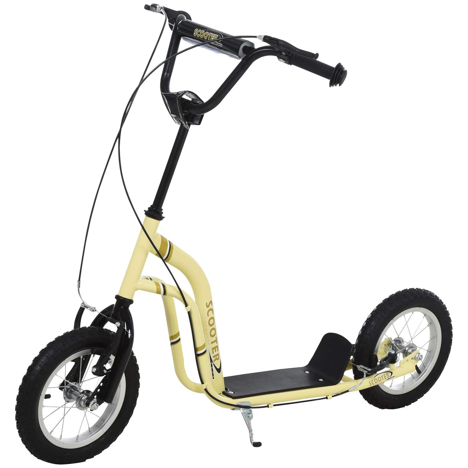 Børnescooter med 12 gummidæk, beige