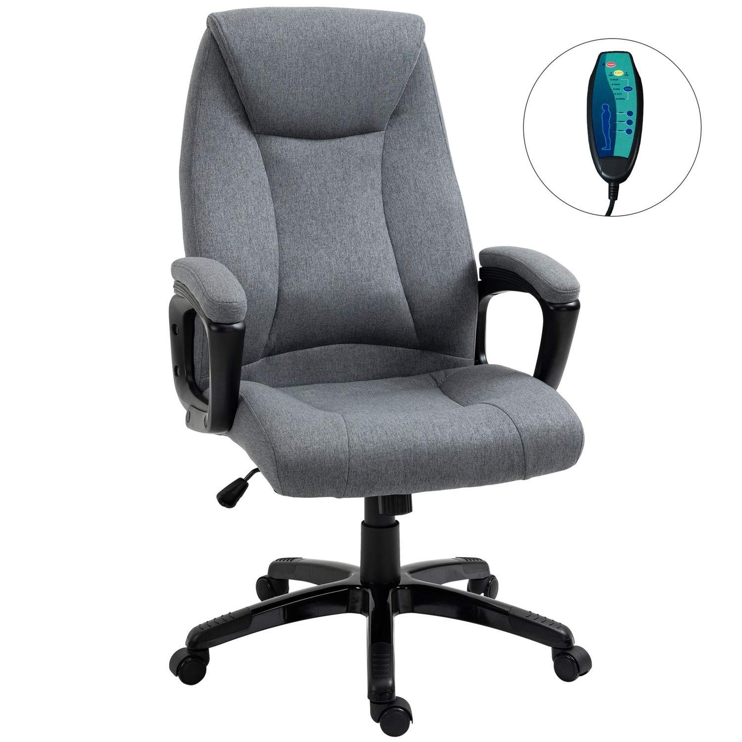 Ergonomisk grå spillestol med massagefunktion