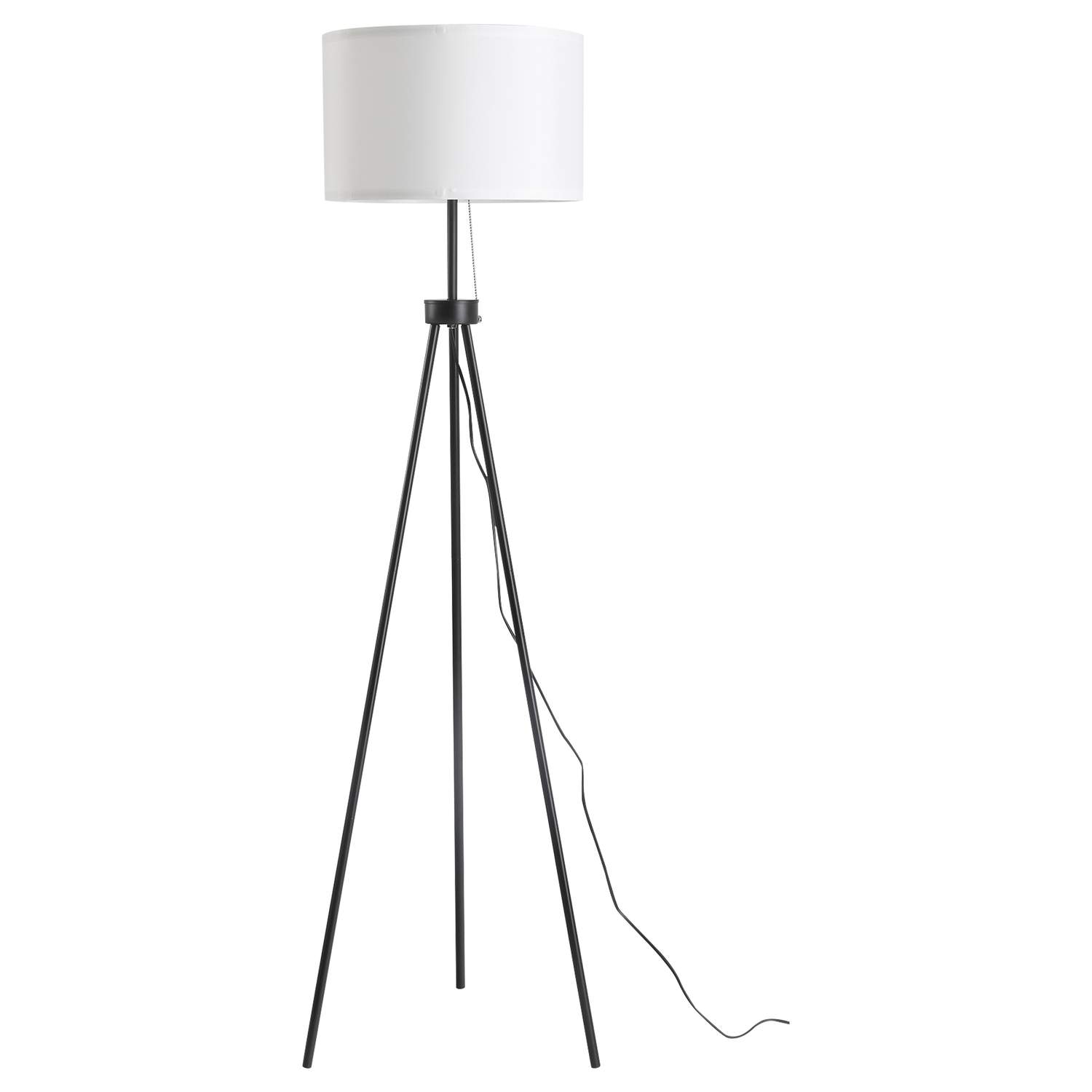 Moderne sort og hvid gulvlampe E27 i stål & polyester