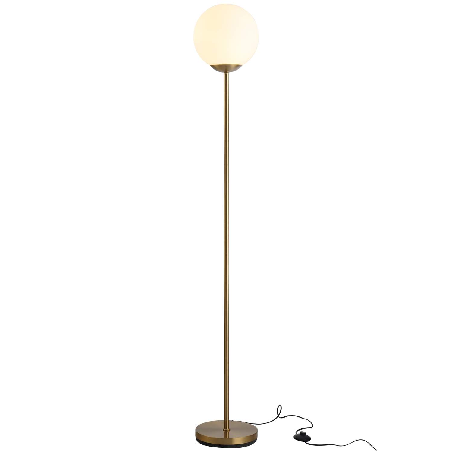 Elegant gulvlampe i guld med glas, 171 cm