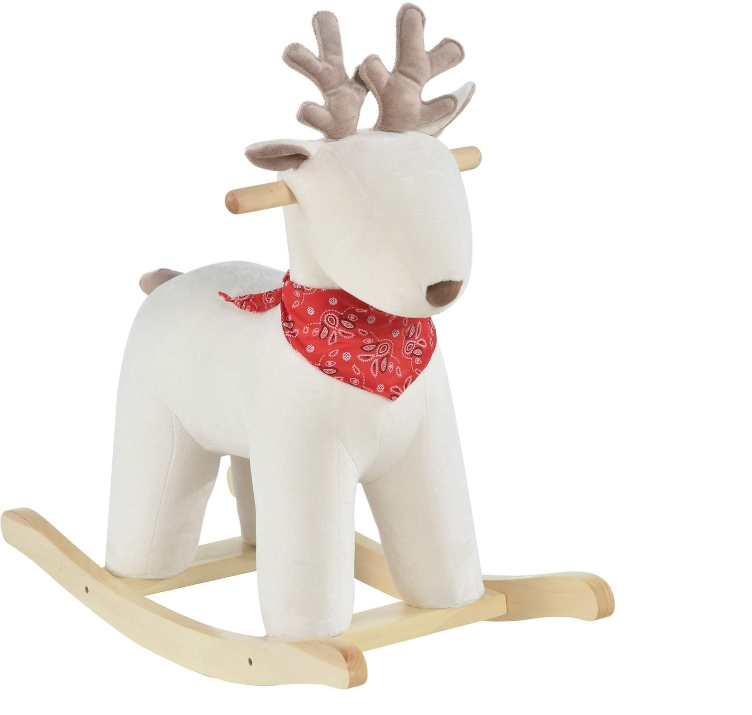 Rocking White Plush Deer med dyrelyde til børn