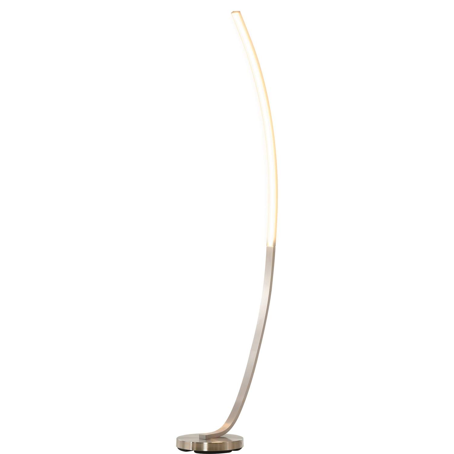 Buet LED gulvlampe varm hvid aluminium