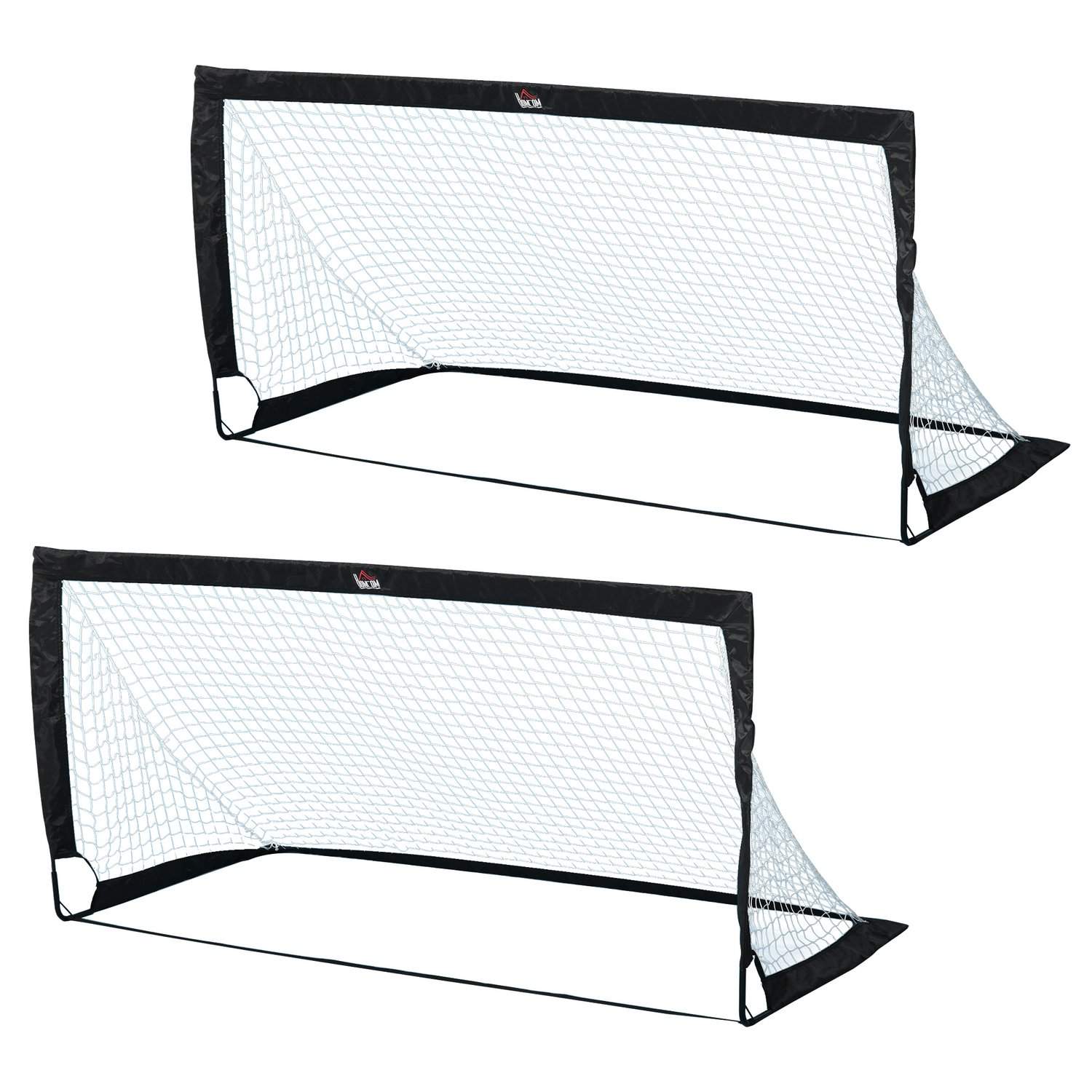 Sammenklappelige sorte fodboldmål 186x90x89 cm