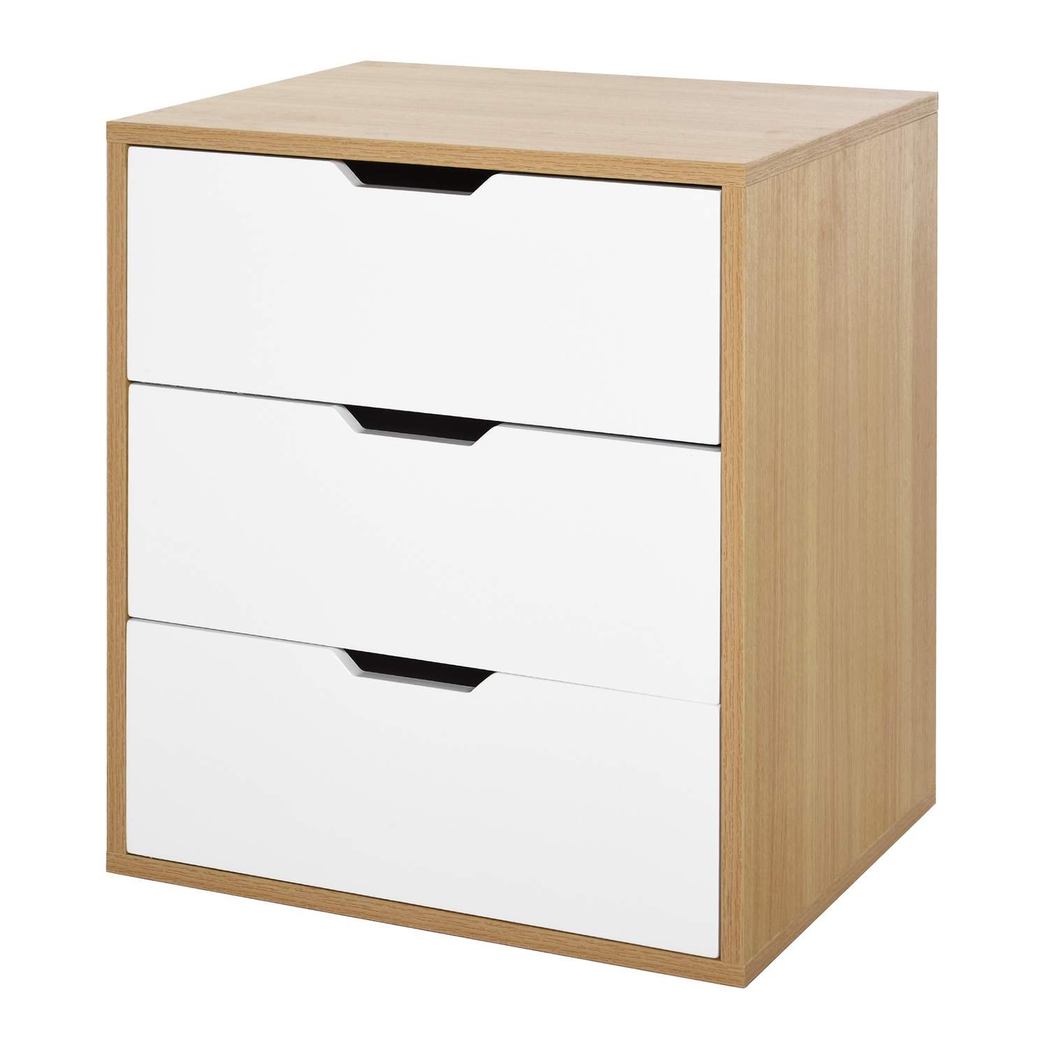 Hvid kontorbeholder med 3 skuffer til filopbevaring