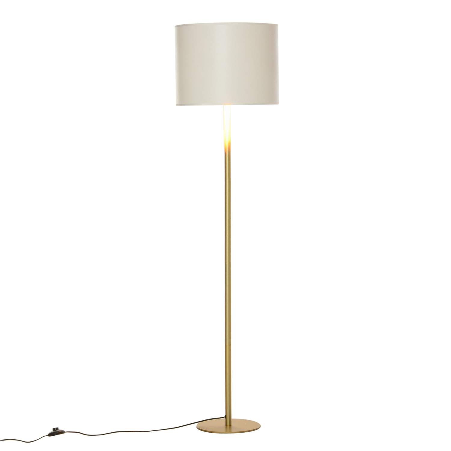 Hvid gulvlampe i metal og polybomuld Ø40x160 cm