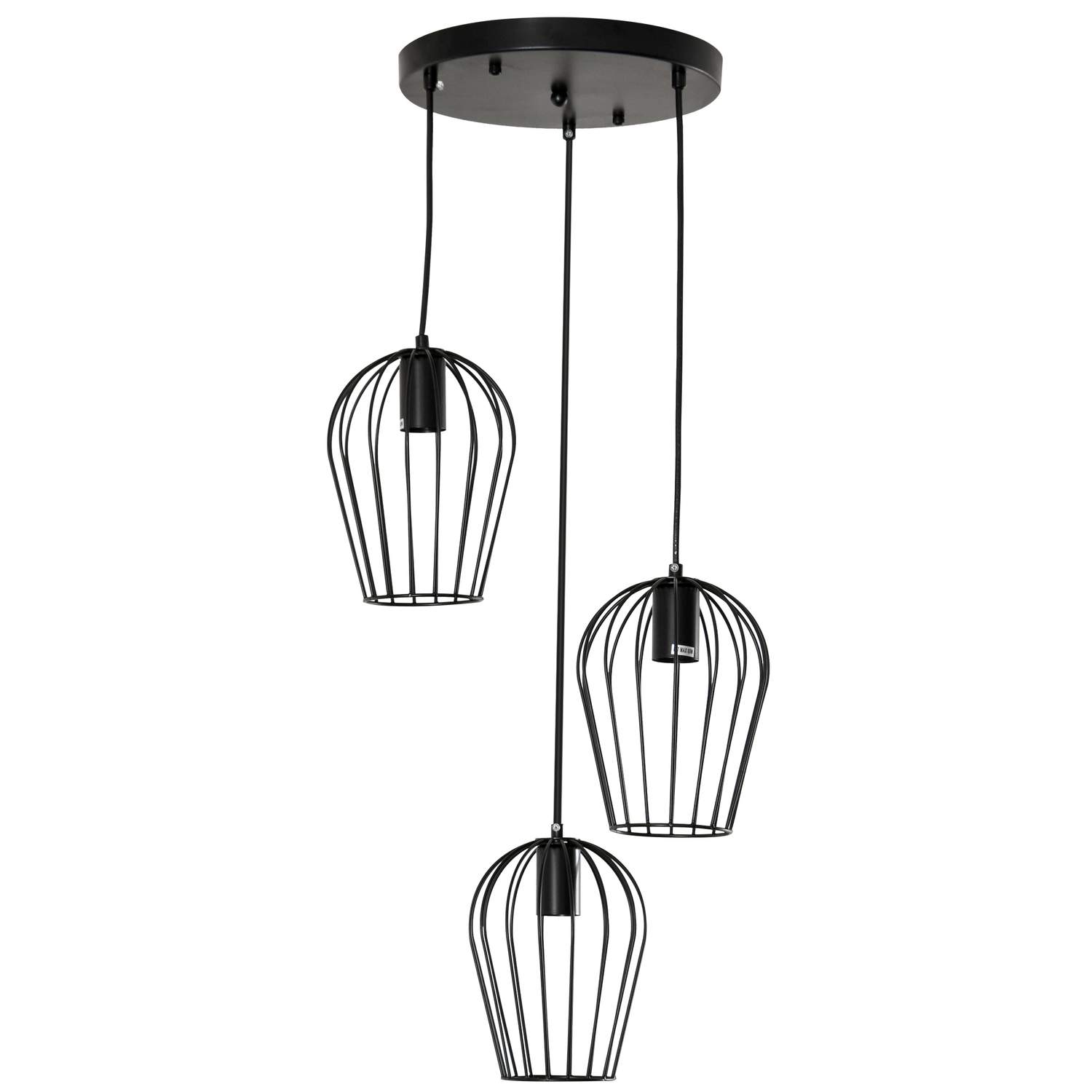 Moderne geometrisk loftslampe i sort metal