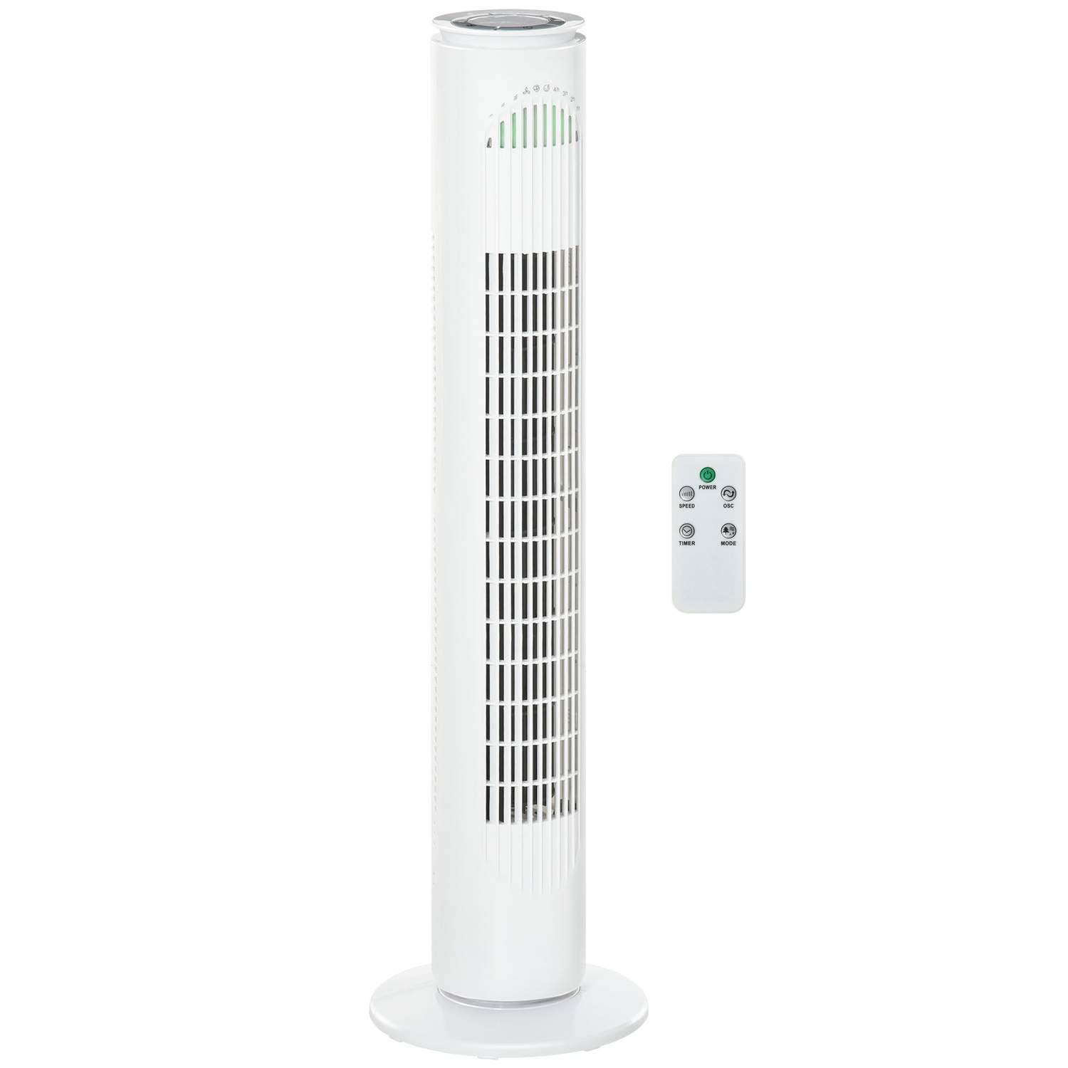 Tårnventilator 77cm, 45W, 3 tilstande, hvid, oscillerende