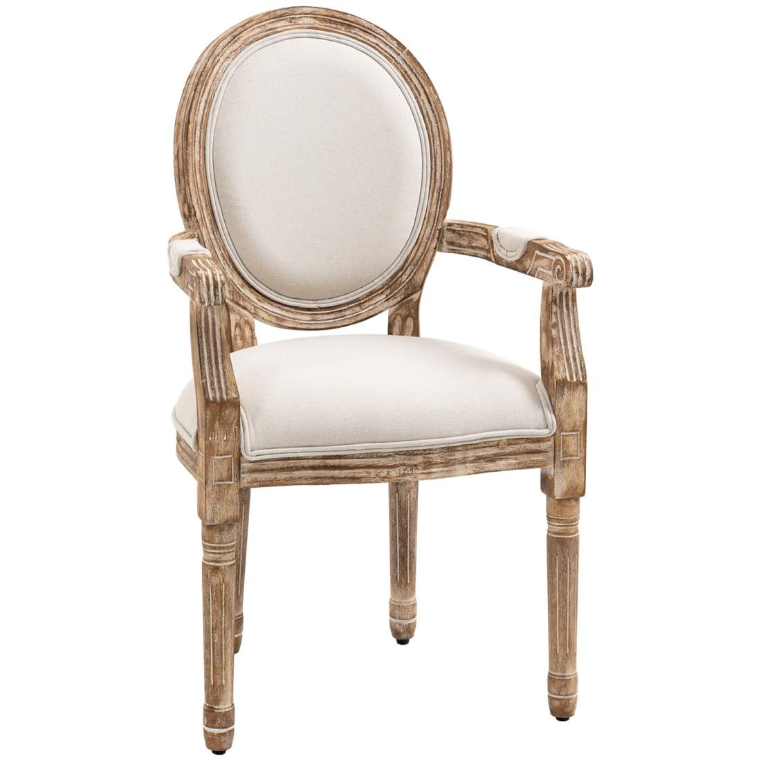 Retro Matsalsstol med Armstöd i Krämvitt Trä | Hem & Hobby | Pryloteket