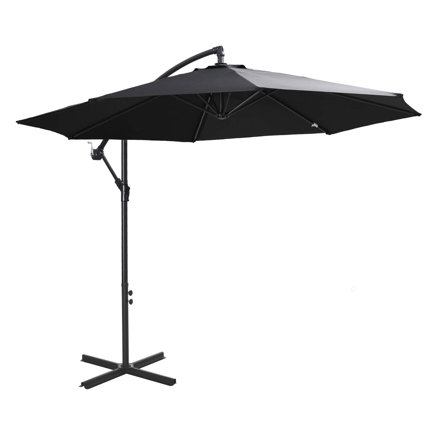 Sort Cantilever Parasol med håndsving Ø3x2,5m