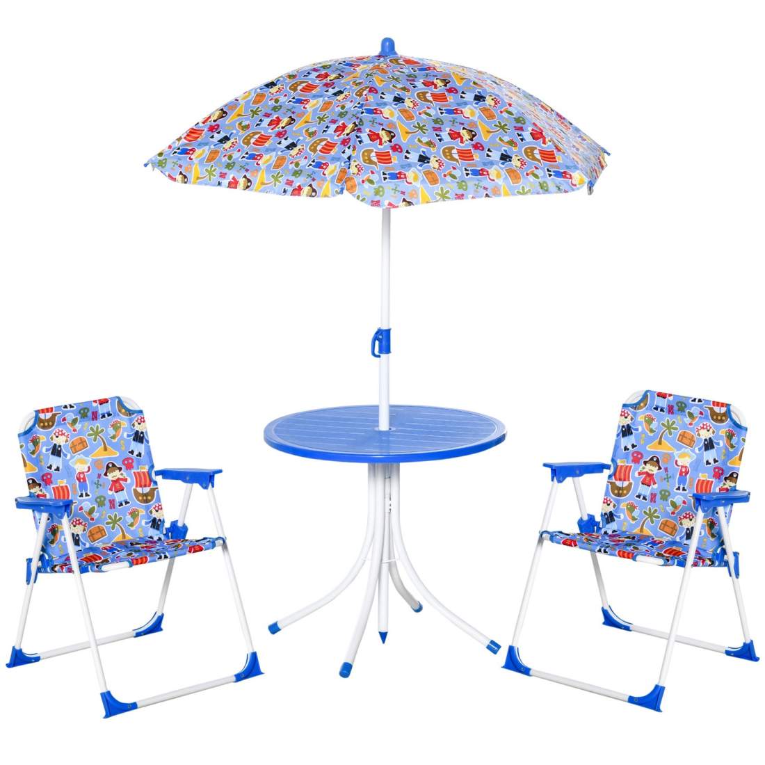 Barnsittgrupp med Bord, Stolar & Parasoll, Blå | Hem & Hobby - Hem & Hushåll - Trädgårdsartiklar - Parasoll | Pryloteket
