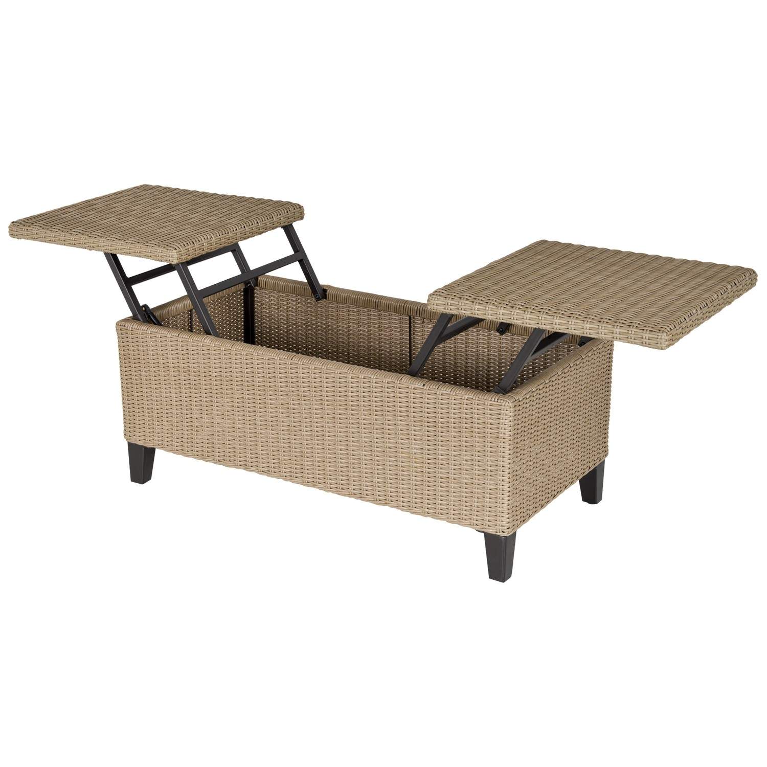 Udtrækkeligt havebord i polyrattan Khaki