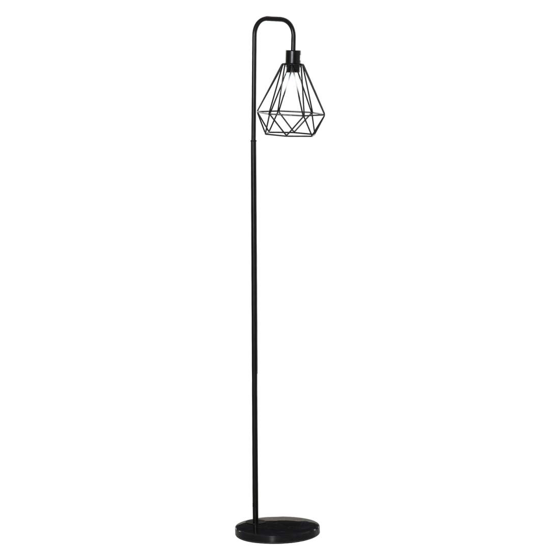 Industriell Golvlampa E27, Svart Stål & Marmor | Hem & Hobby | Pryloteket
