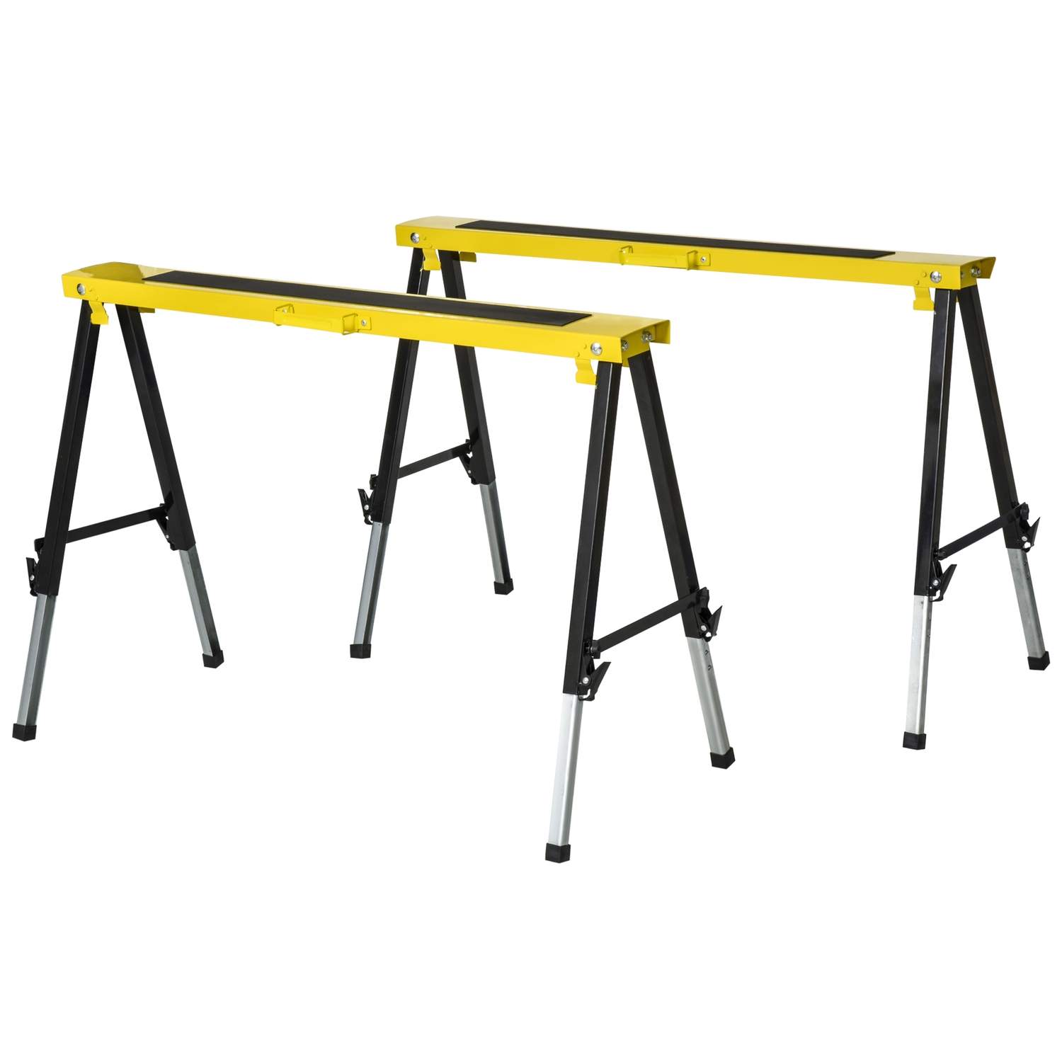 Folding Savhorse Arbejdsbuk Stål 100kg Gul/Sort