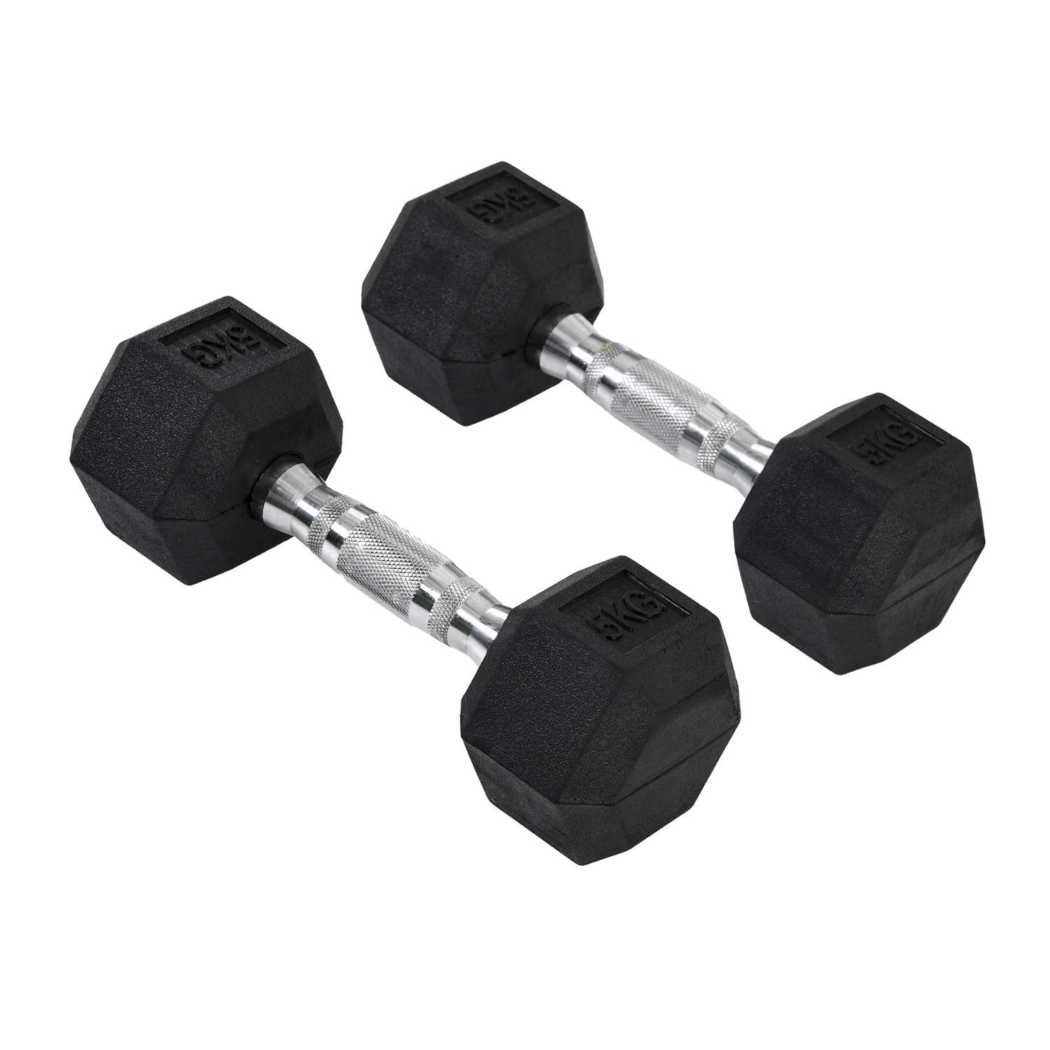 Hexagon Dumbbells 2x5kg Støbejernsgummibetræk