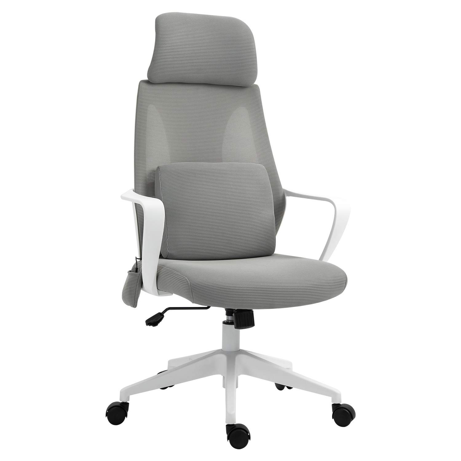 Ergonomisk grå spillestol med massagefunktion