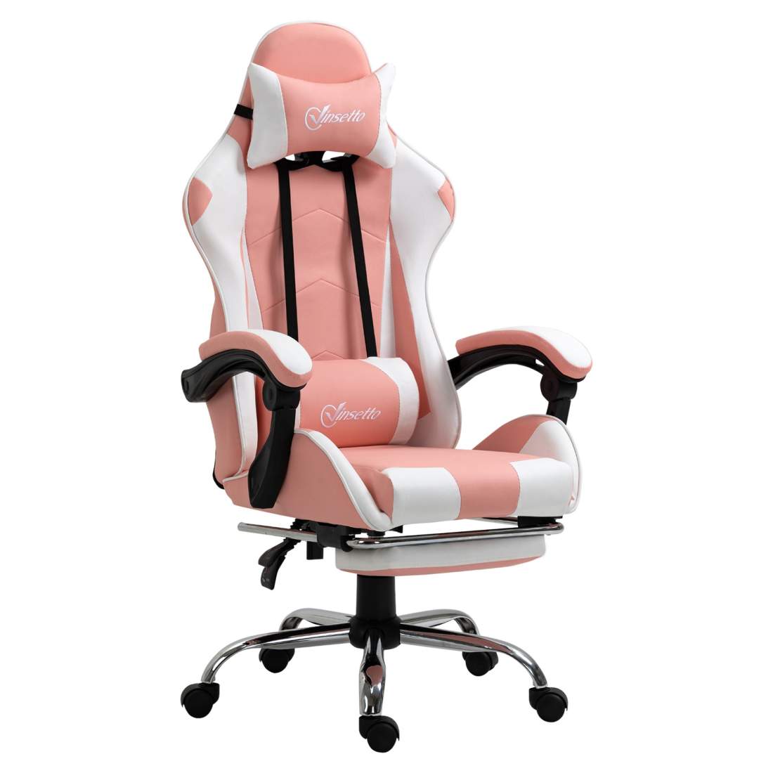 Ergonomisk Gamingstol Rosa/Vit med Nackstöd | Hem & Hobby | Pryloteket