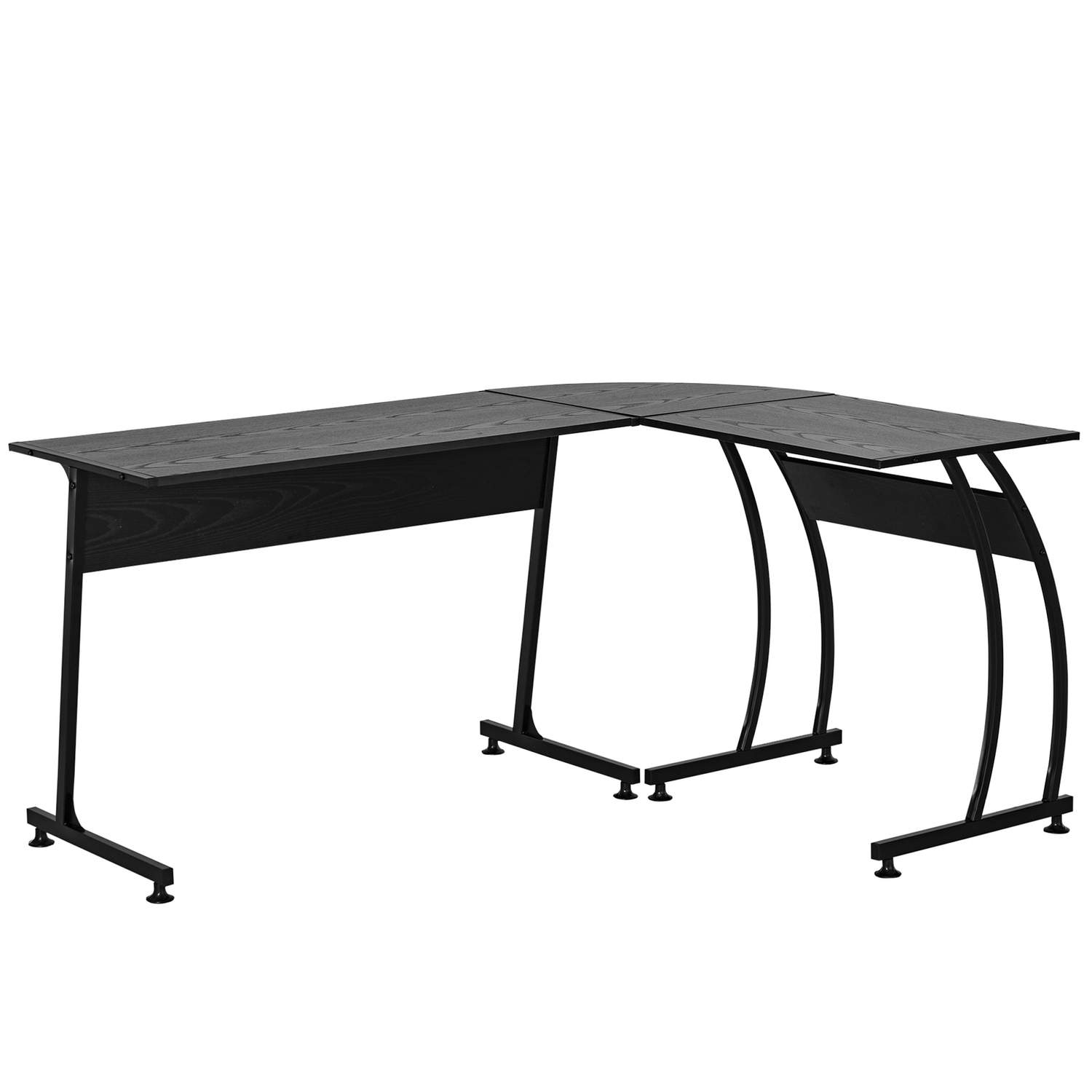Minimalistisk L-formet hjørnebord, sort