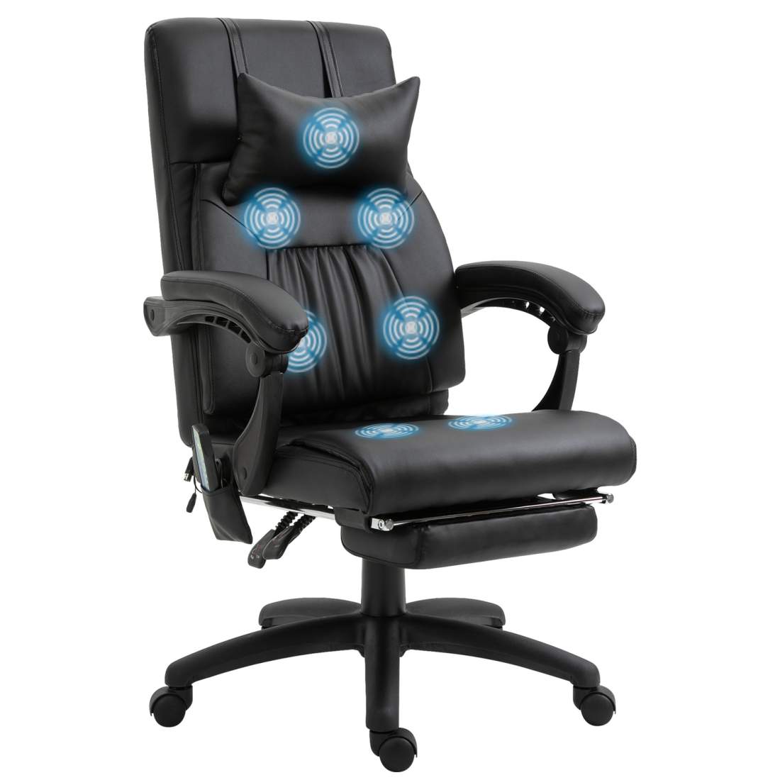 Svart Massagestol med 7 Massagepunkter och Fotstöd | Hälsa & Skönhet - Personvård - Massage - Massagestolar | Pryloteket