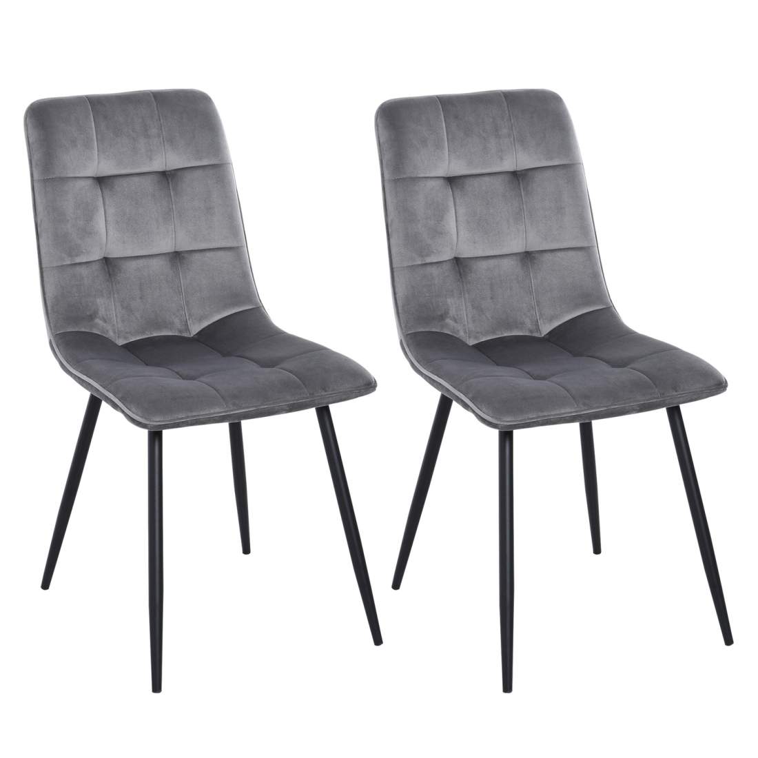 2 Stoppade Matsalsstolar i Skummetallgrå & Svart | Hem & Hobby - Hem & Hushåll - Kök - Köksredskap - Övriga Köksredskap | Pryloteket