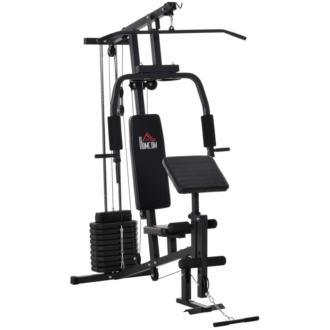 Multigym Fitnessstation med Vikter, Svart Stål | Hem & Hobby | Pryloteket