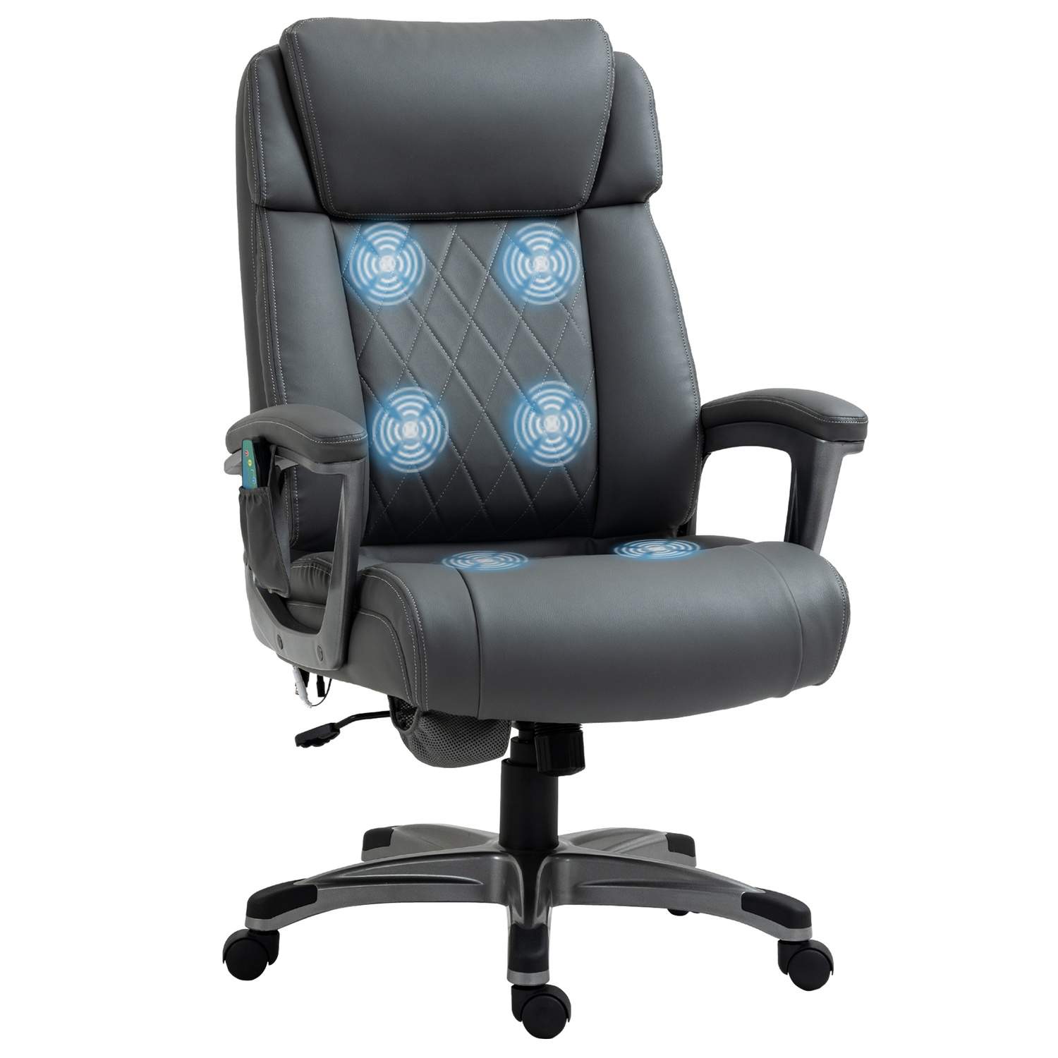 Ergonomisk grå kontorstol med massagefunktion