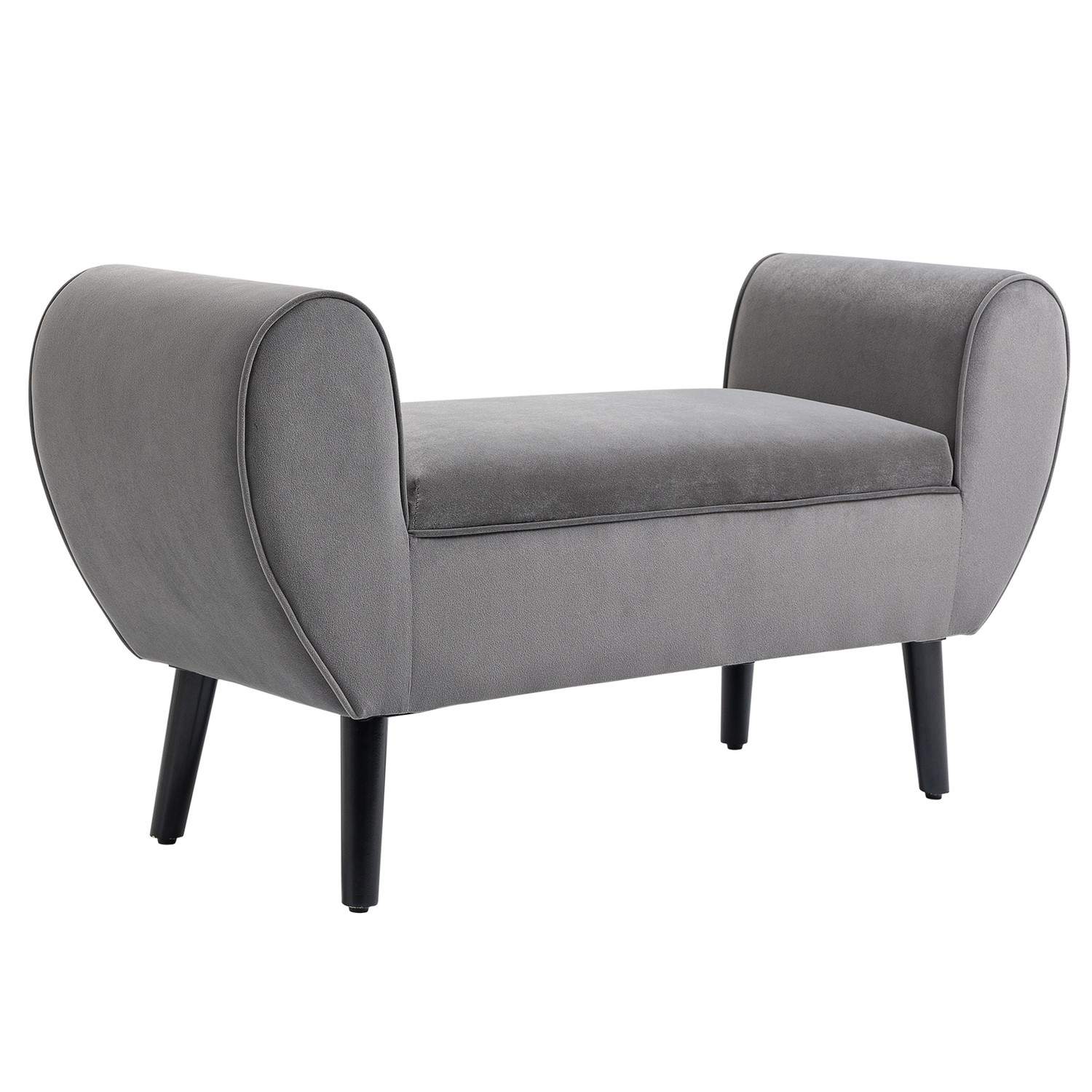 Moderne grå kommode med opbevaring og armlæn