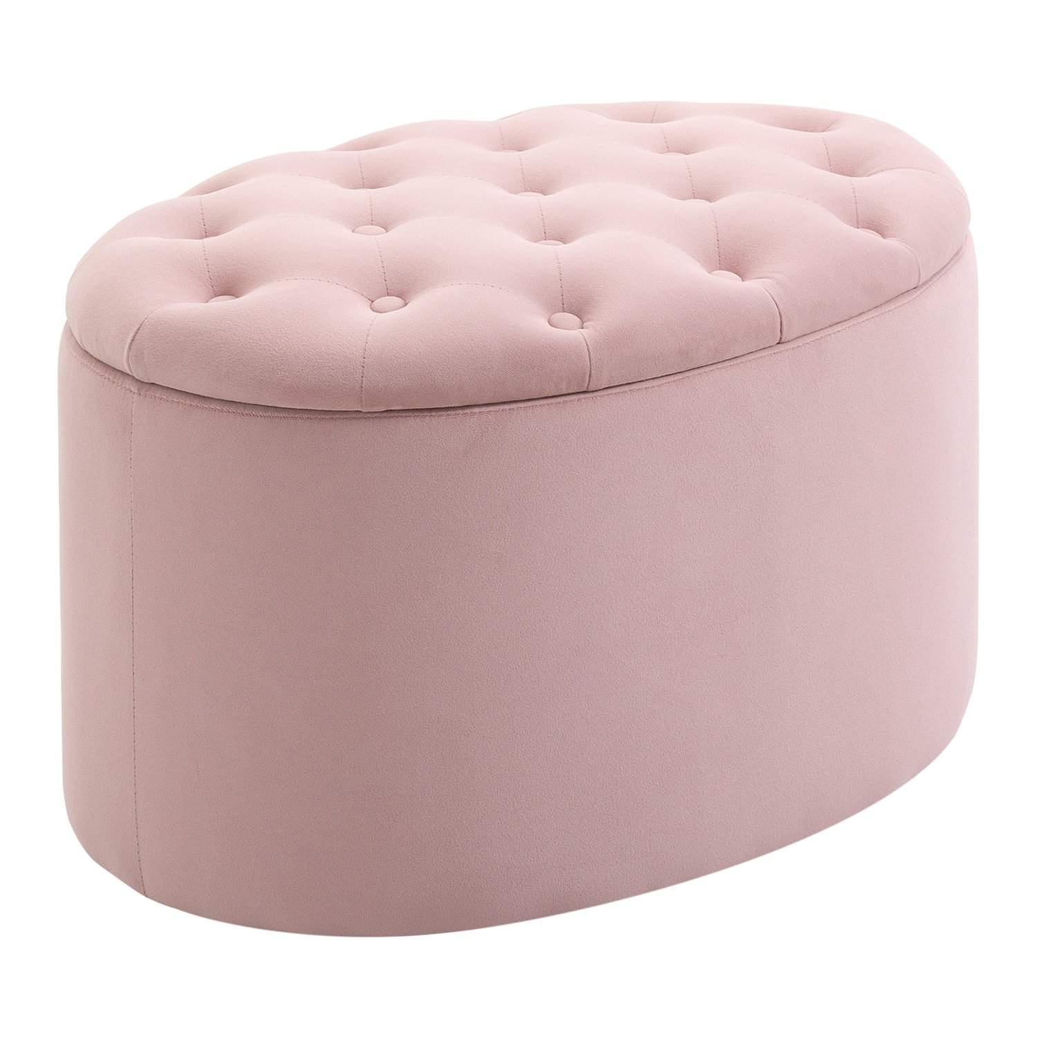 Pink Oval Velvet Opbevaringsbænk til Stue