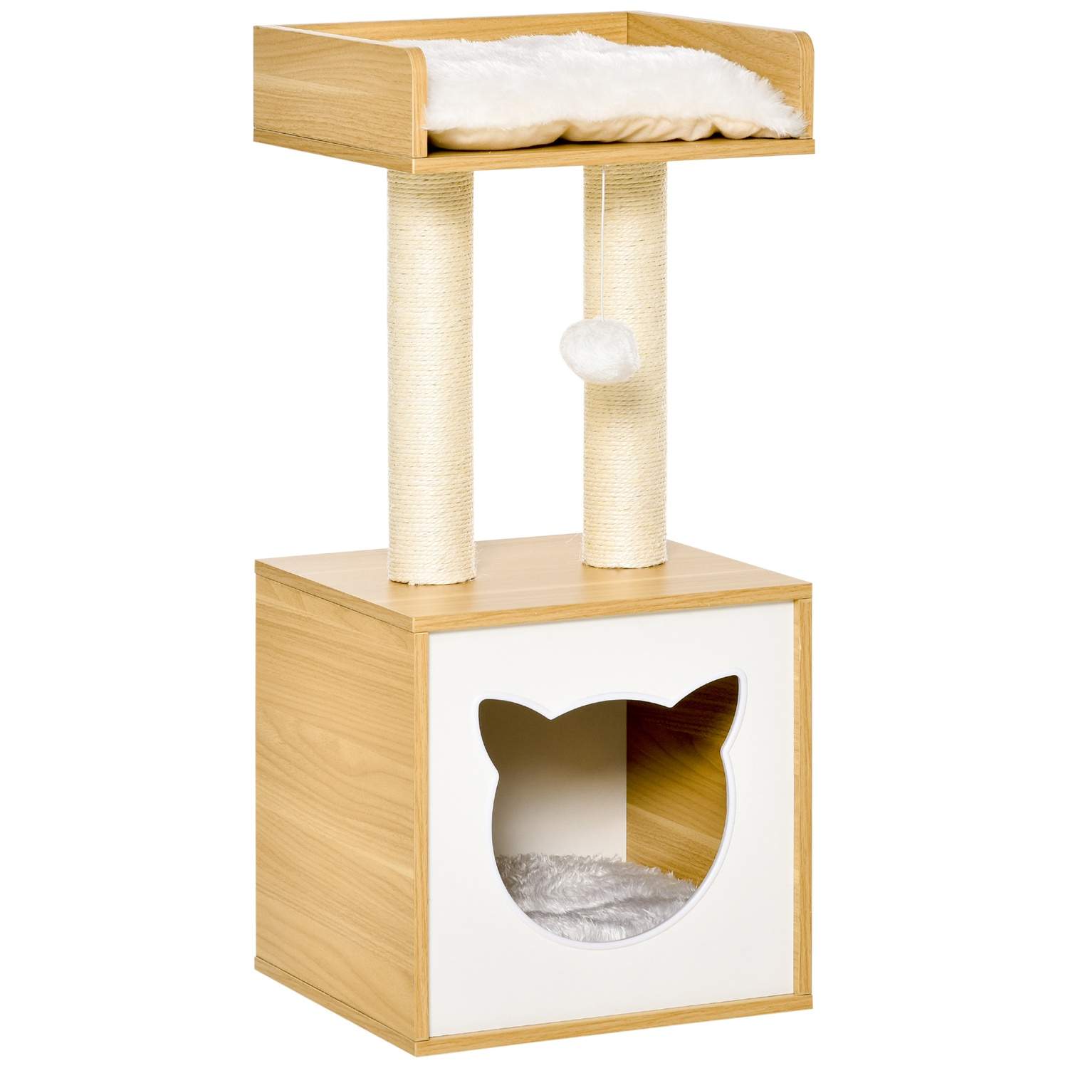 Kattetræ med grotte og puder, Sisal, 81 cm