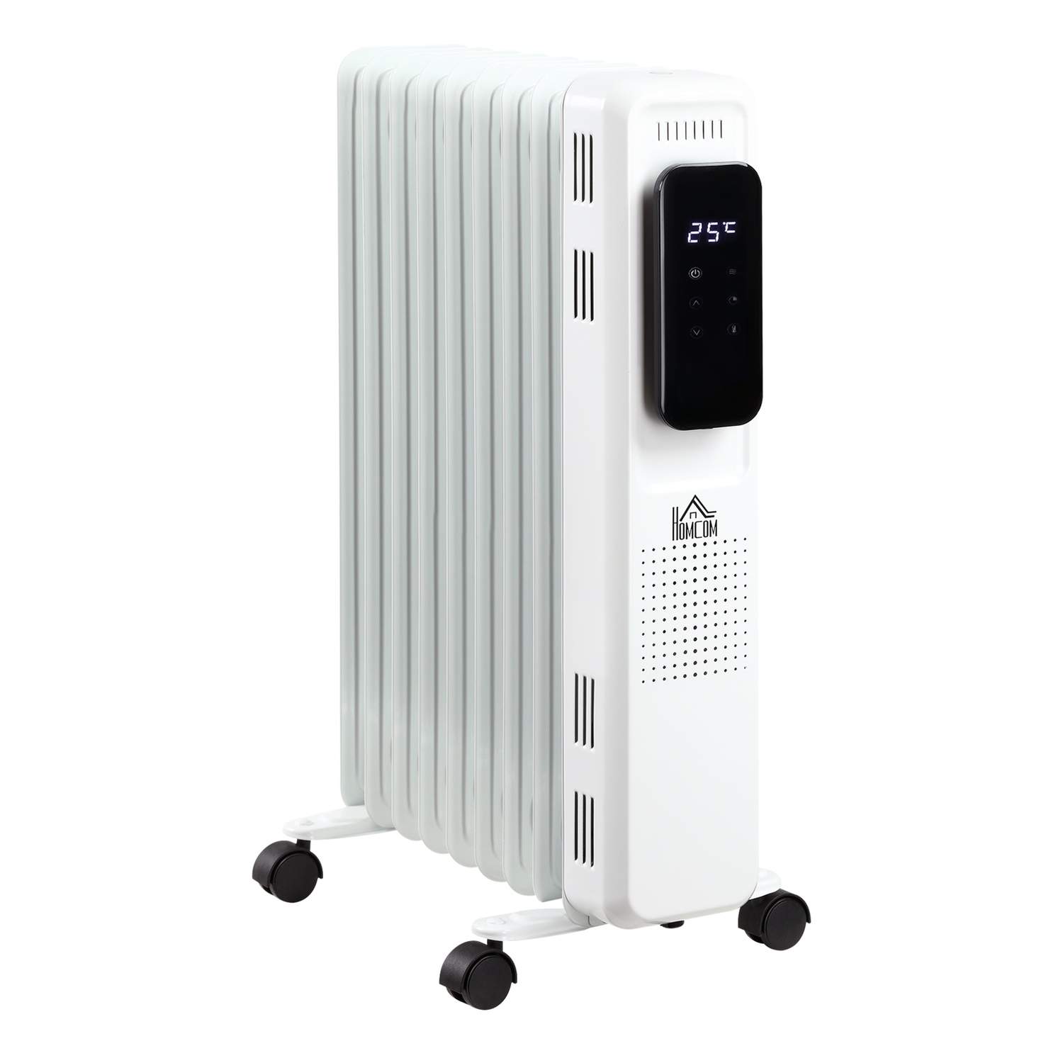 Transportabel olieradiator 2180W med timer og hjul