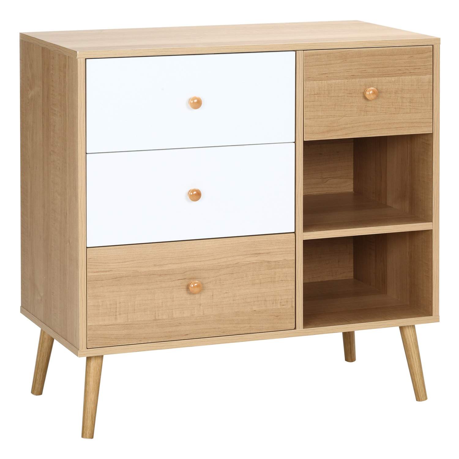 Skænk til køkkenskabe, 2 rum & 4 skuffer, Scandi design