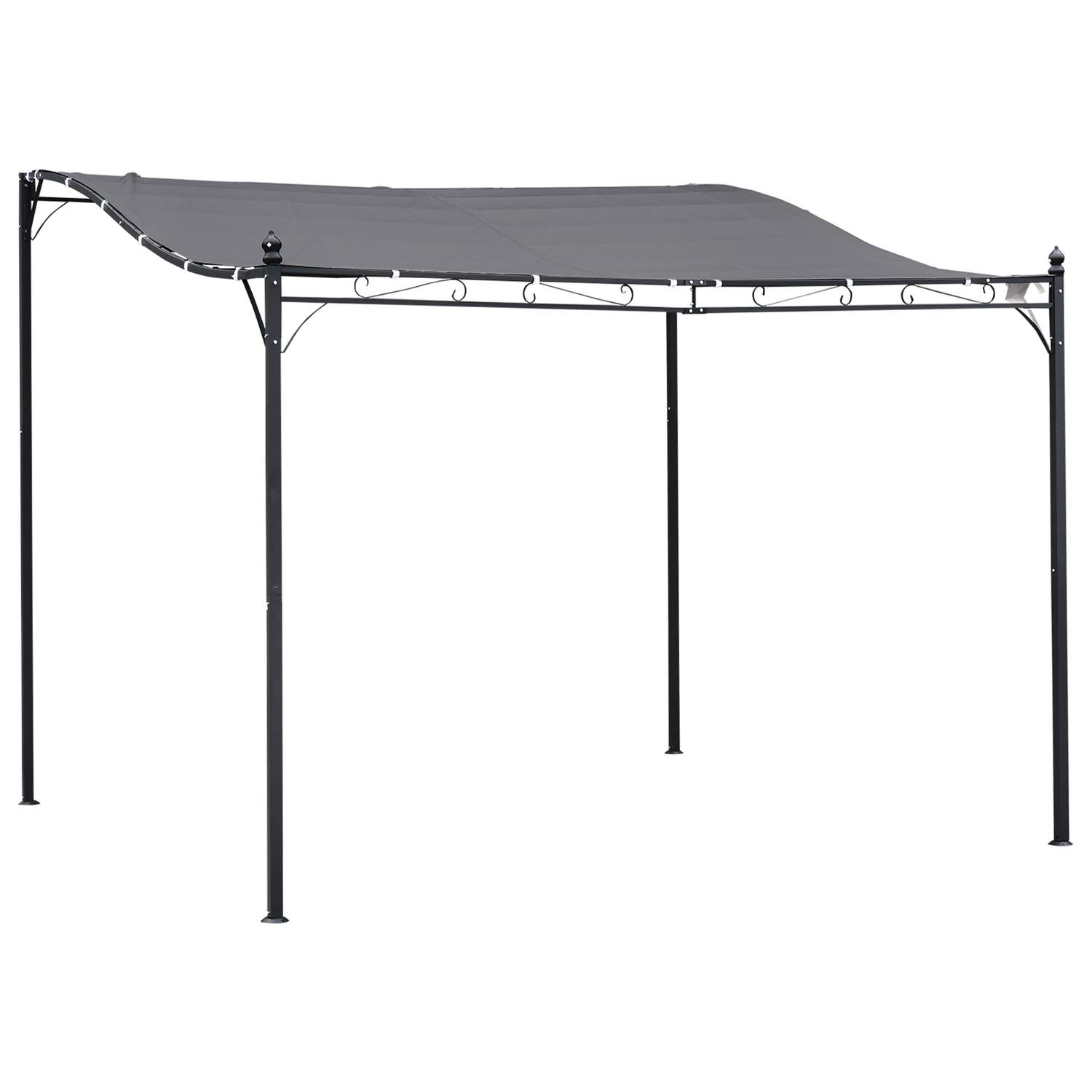 Metallgrå Pergola Tält 297x297 cm för Trädgård