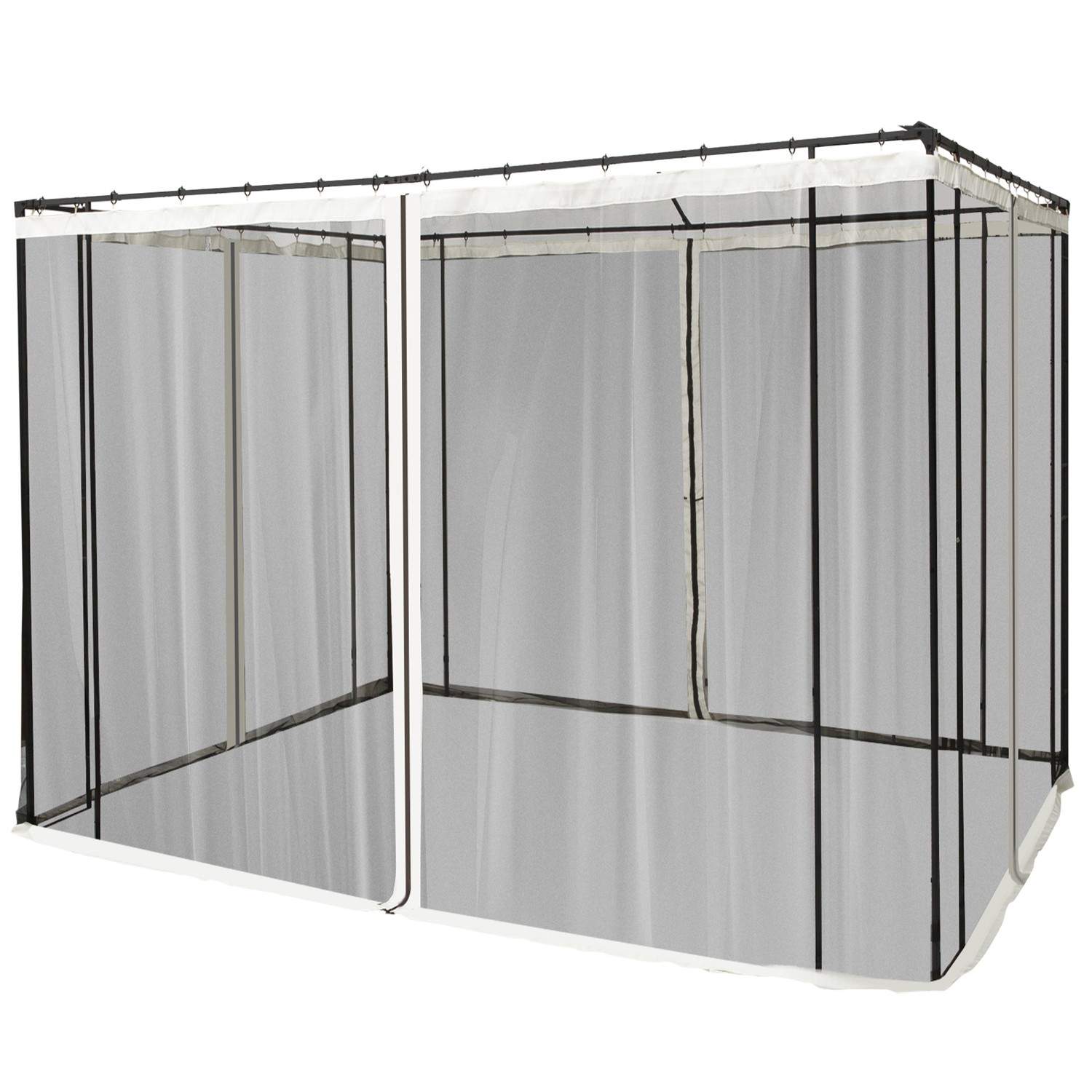 Myggenet Gazebo 3x3m med 4 sidepaneler Sort