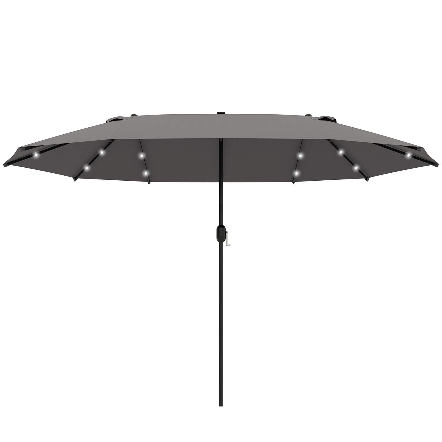 Stor Oval Dobbelt Parasol 440x260cm Mørkegrå