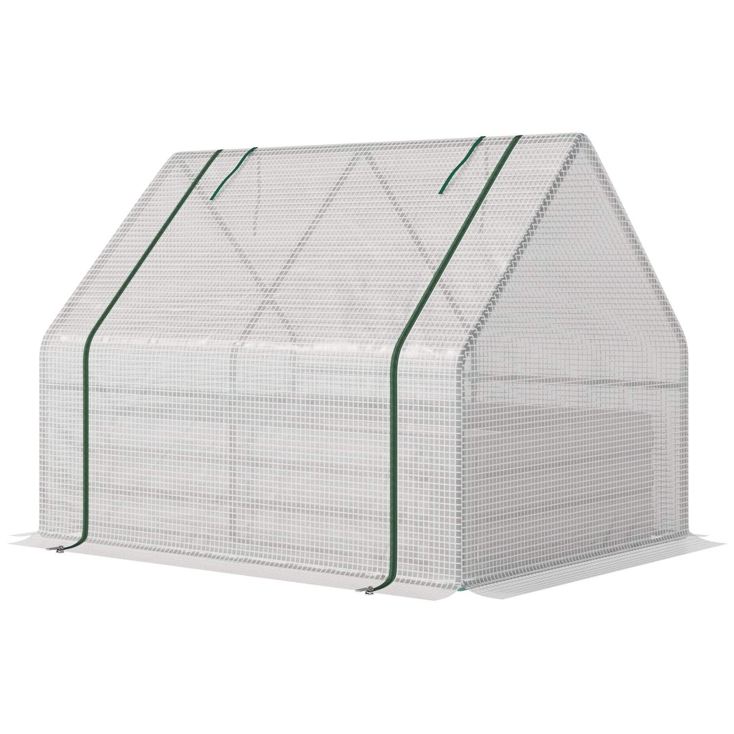 Folie drivhus med rulledør 127x95x92cm Hvid