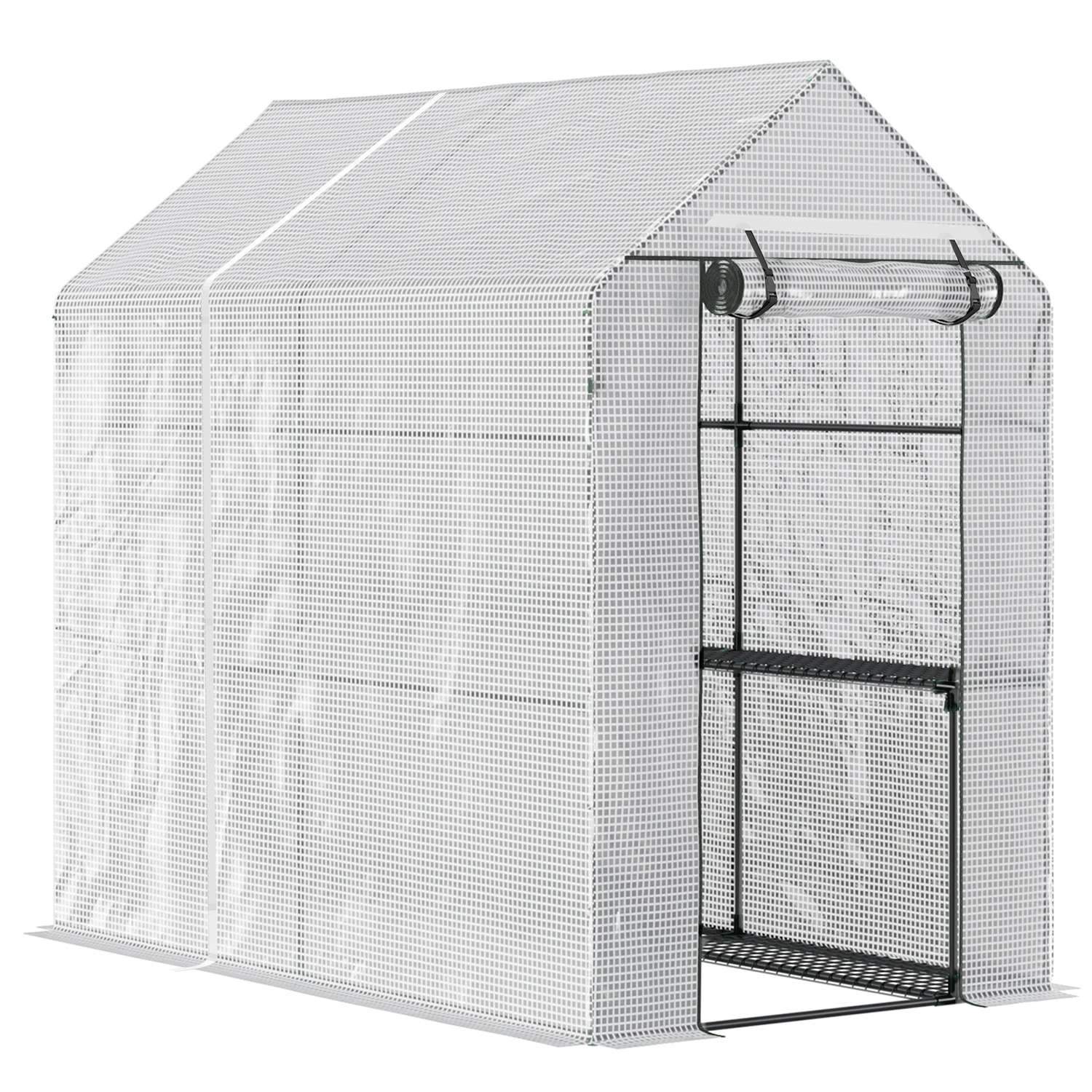 Grönt Walk-In Växthus med 4 Hyllor 120x186x190cm | Hem & Hobby - Hem & Hushåll - Trädgårdsartiklar - Växthus | Pryloteket