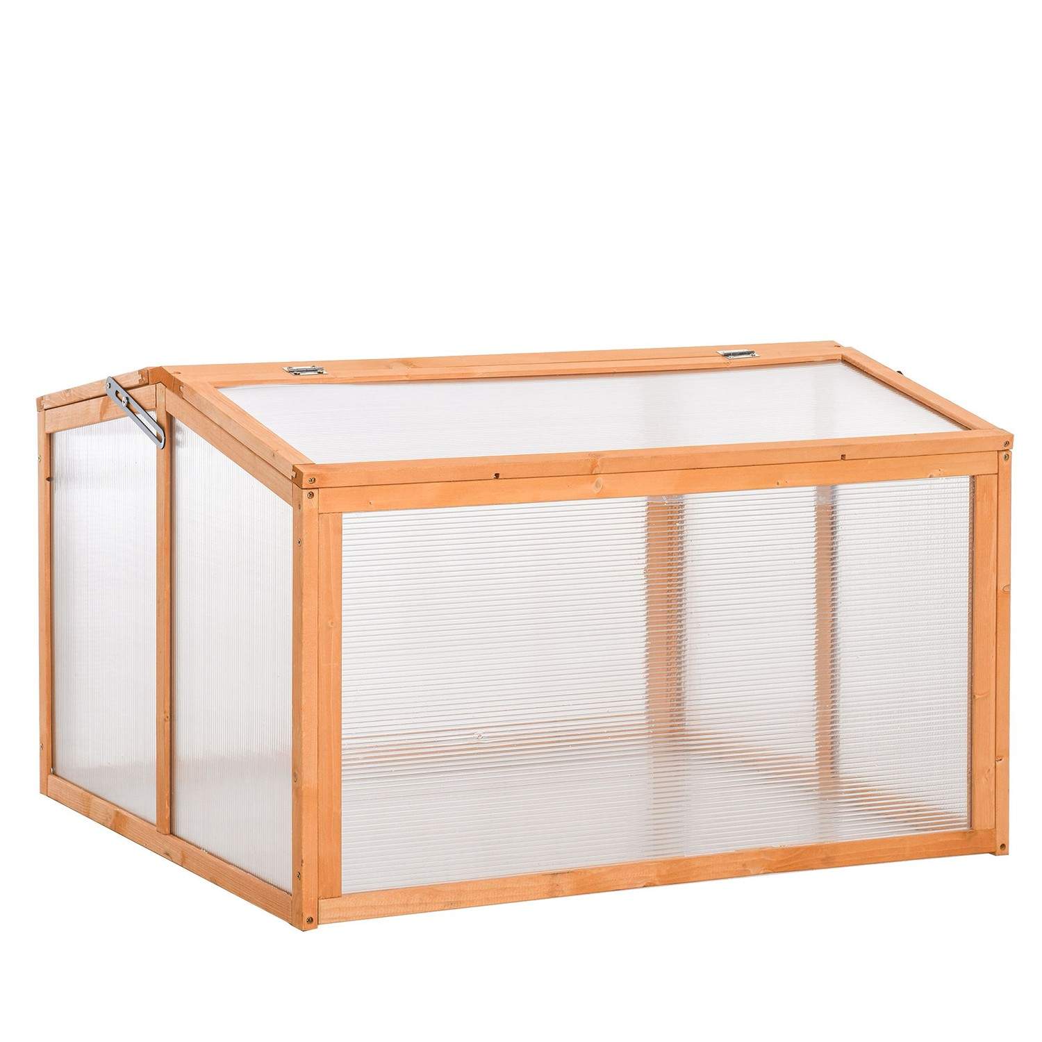 Orange Cold Frame Drivhus i træ og polycarbonat