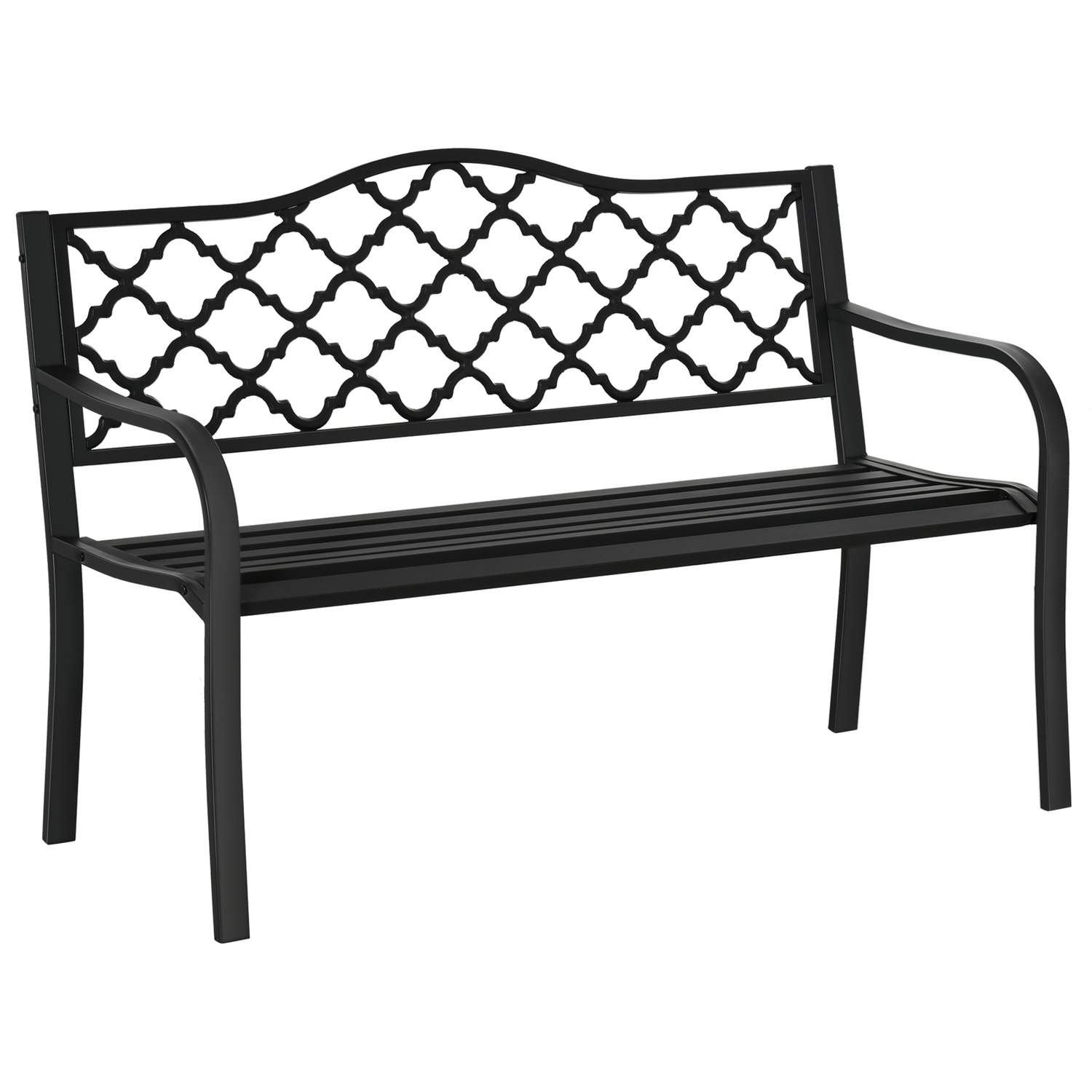 Elegant 2-personers havebænk i sort metal